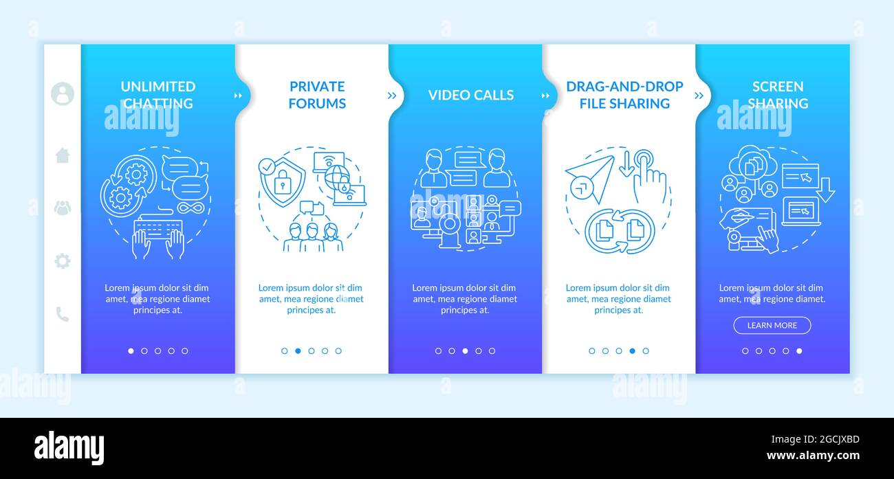 Business messaging option onboarding vector template Stock Vector