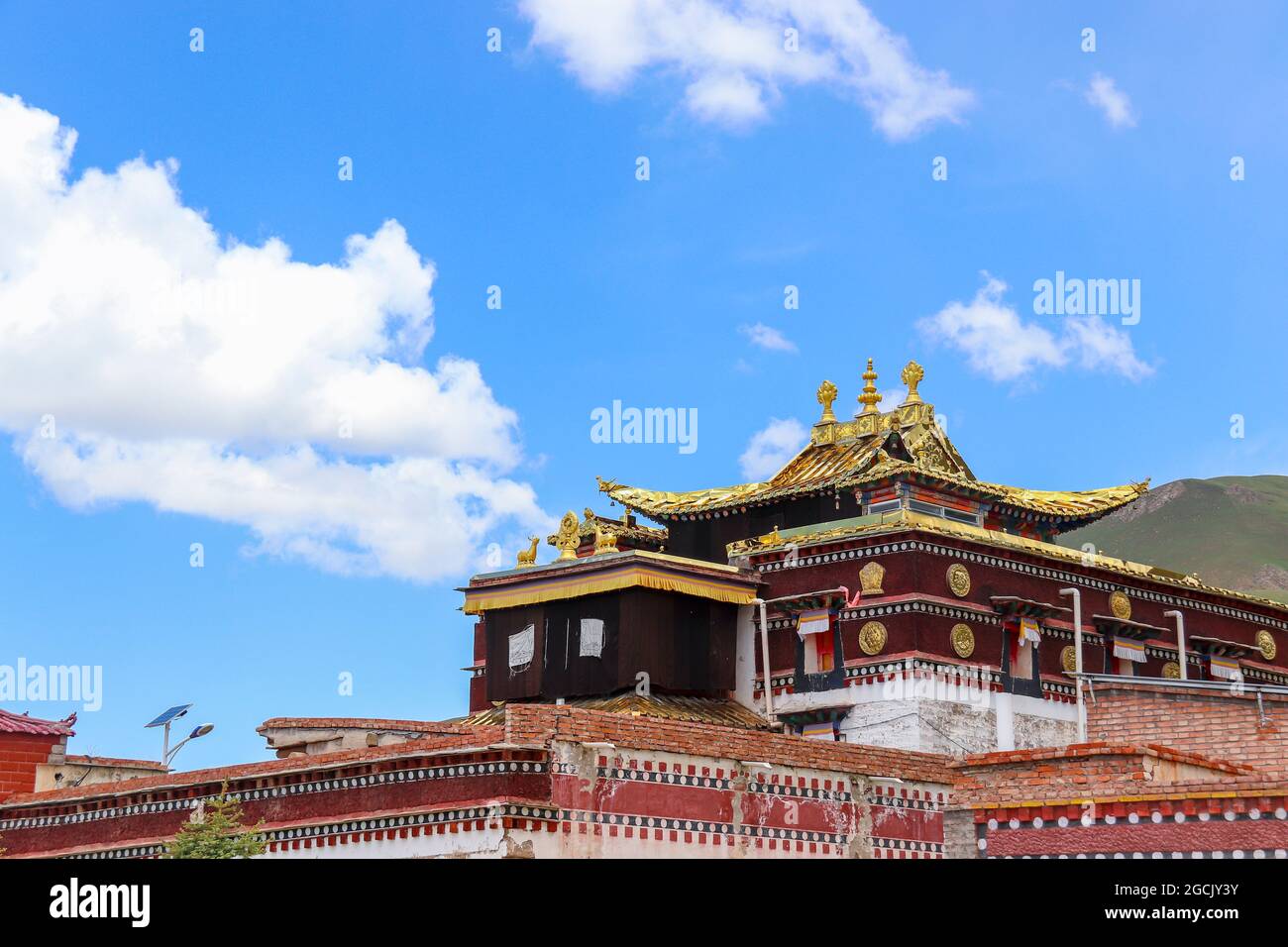 Tibetan Buddhist monastery Arou Temple.A famous historic site in Qilian,Qinghai China. Stock Photo