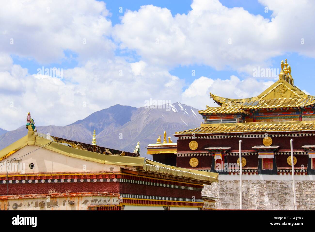 Tibetan Buddhist monastery Arou Temple.A famous historic site in Qilian,Qinghai China. Stock Photo