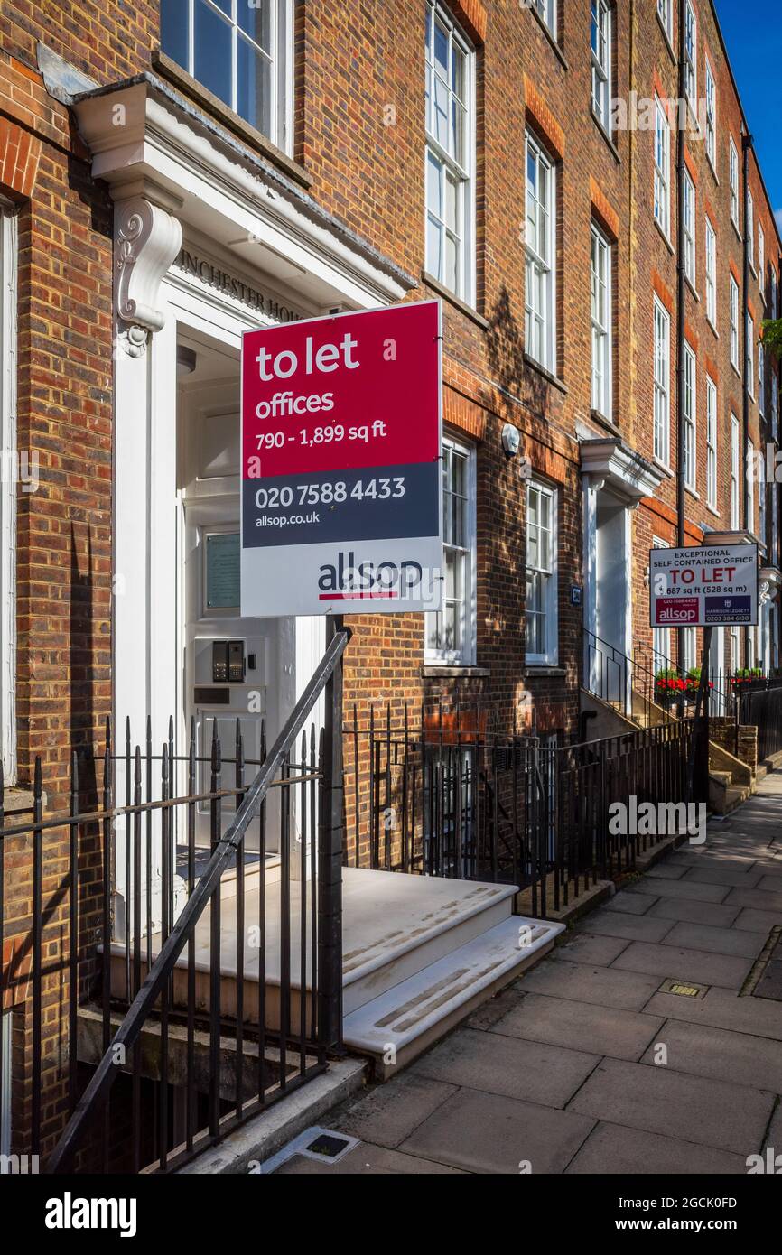 Offices to Let Central London - Offices to Let on Bedford Row in the Holborn area of Central London Stock Photo