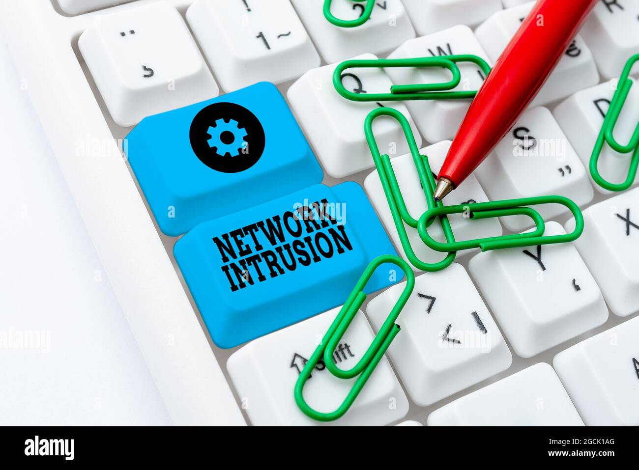Text showing inspiration Network Intrusion. Business idea device or software application that monitors a network Typing Engineering Lessons And Stock Photo