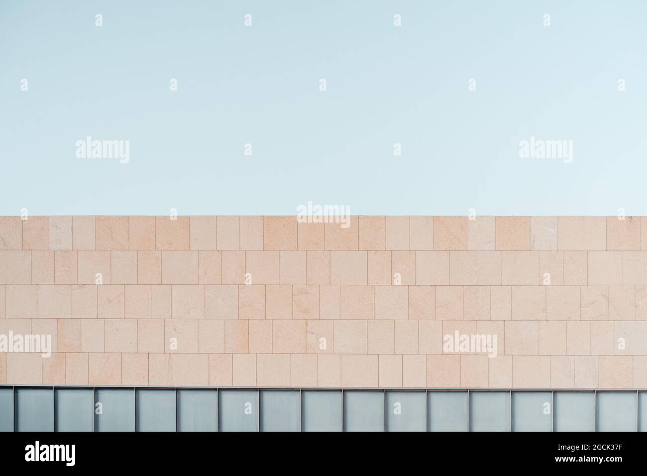 Exterior design of modern concrete construction with geometric angle ...