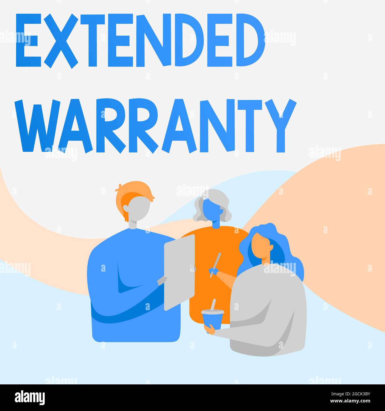 Inspiration showing sign Extended Warranty. Business showcase contract