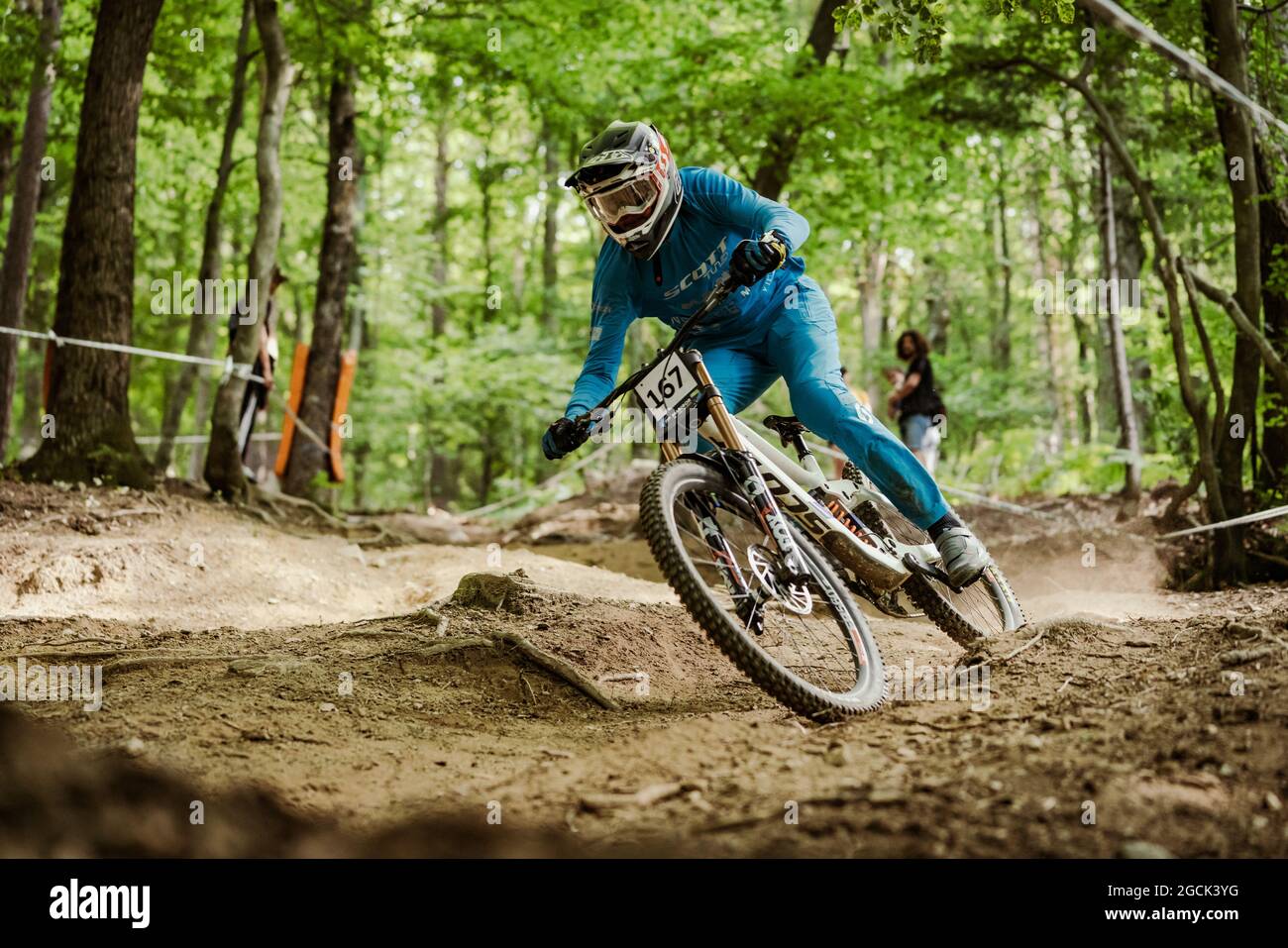 Nicolas BAECHLER of Switzerland during the 2021 UEC MTB Downhill