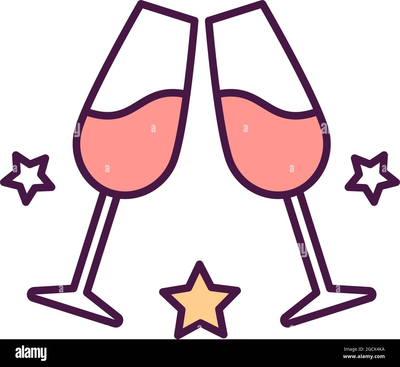 Drinks cheers RGB color icon Stock Vector