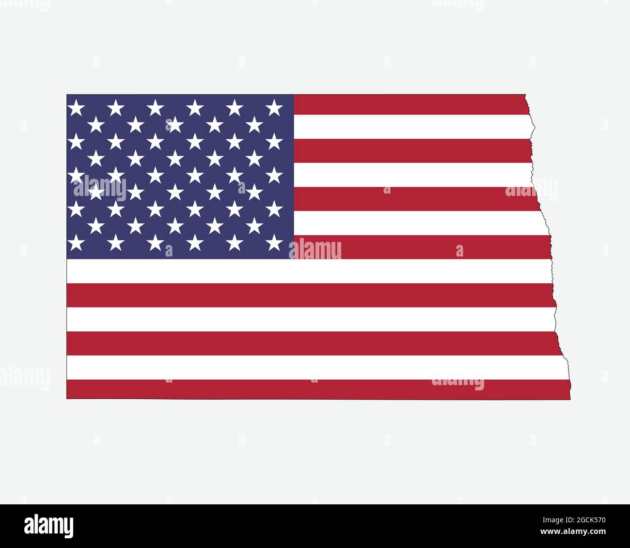 North Dakota Map on American Flag. ND, USA State Map on US Flag. EPS Vector Graphic Clipart Icon Stock Vector