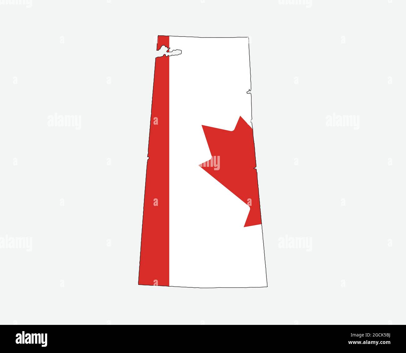 Saskatchewan Map on Canadian Flag. SK, CA Province Map on Canada Flag. EPS Vector Graphic Clipart Icon Stock Vector