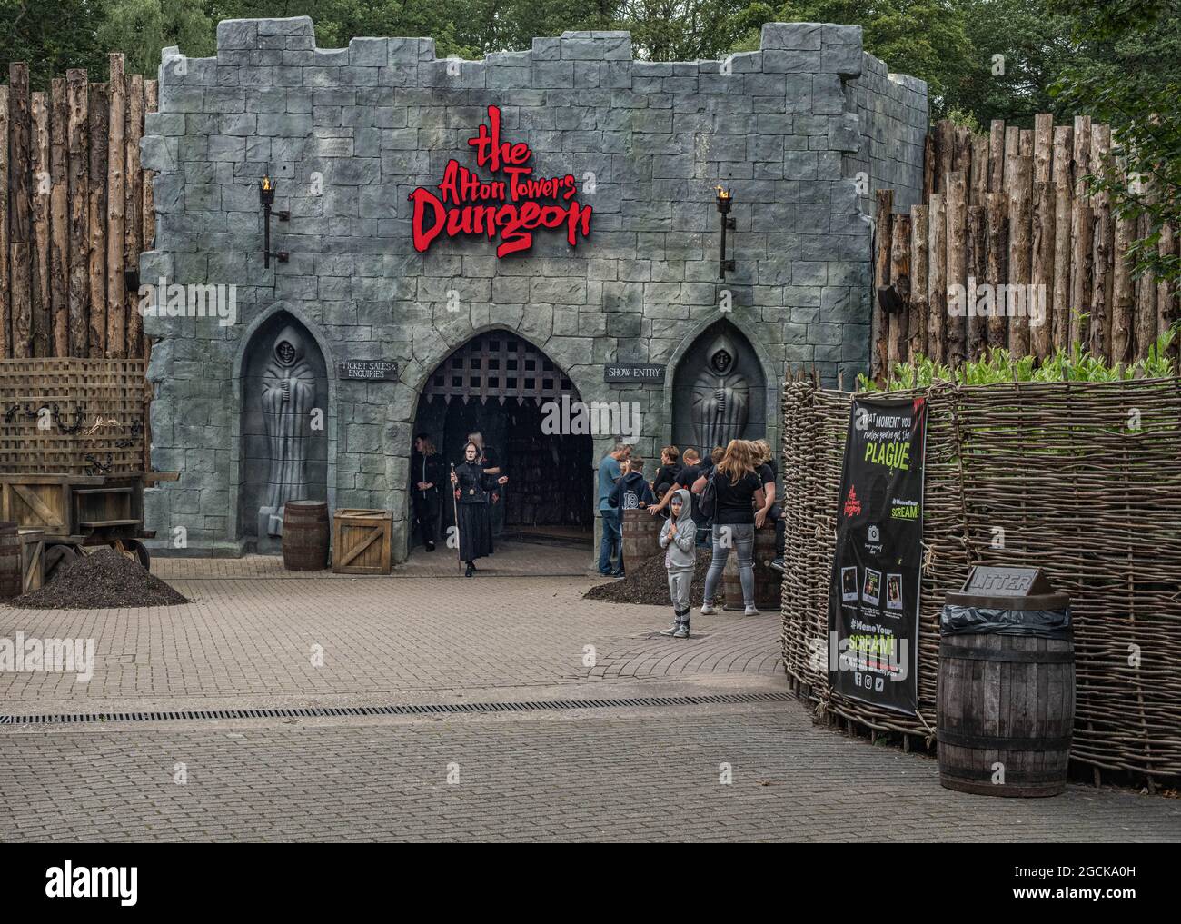 The Alton Towers Dungeons Interactive Attraction Alton Towers Theme Park Staffordshire England Stock Photo