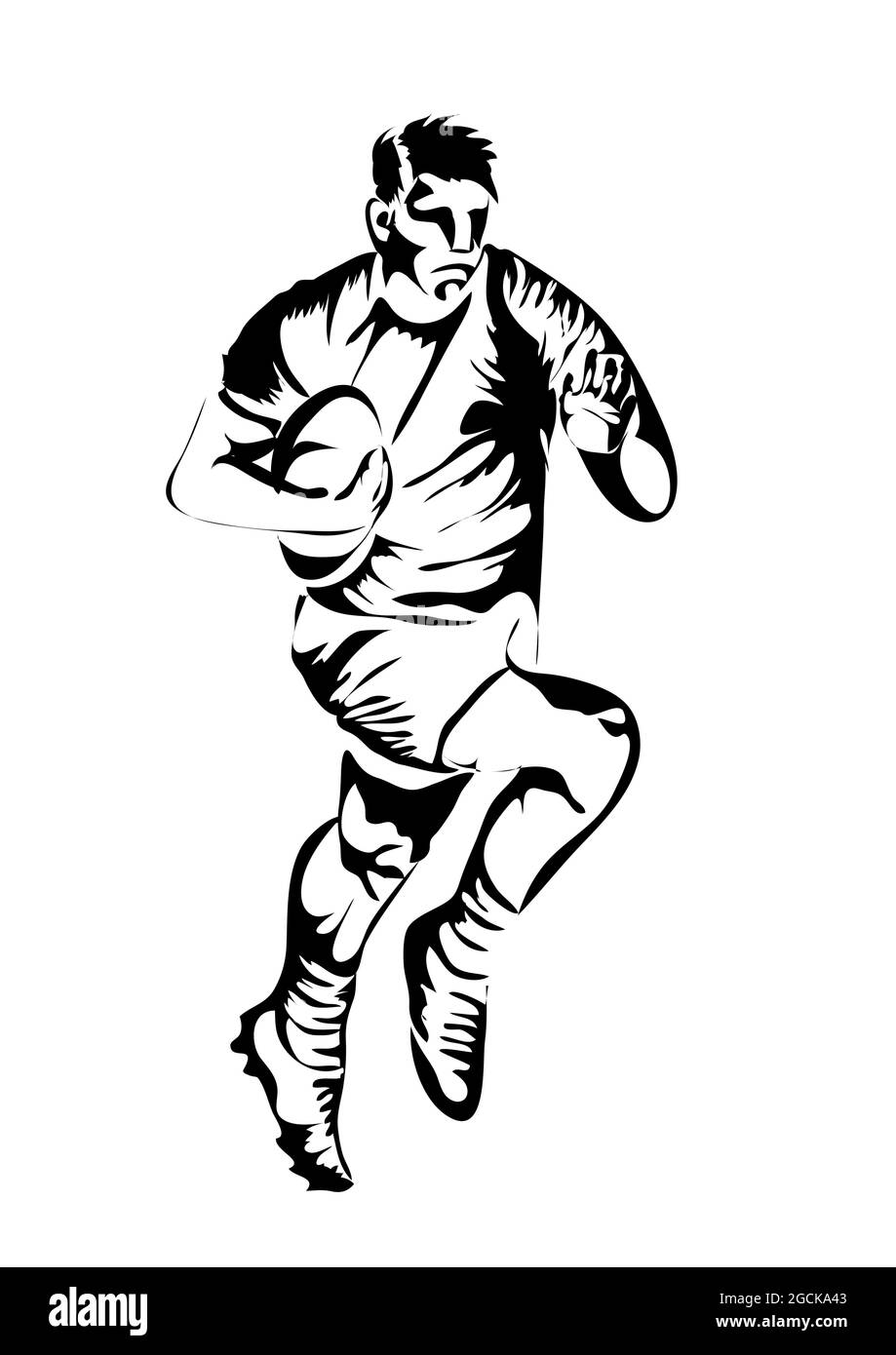 Running Rugby Player Abstract Black Vector Silhouette vrogue.co