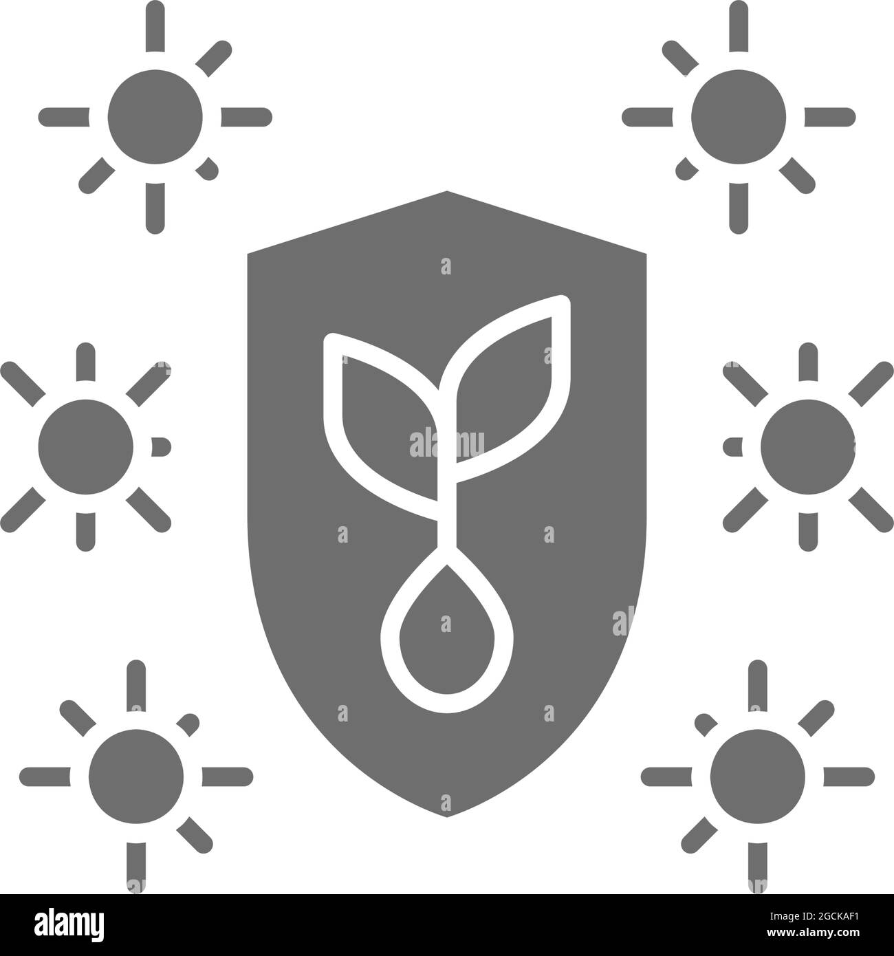 Vector plant protection against pests grey icon Stock Vector Image