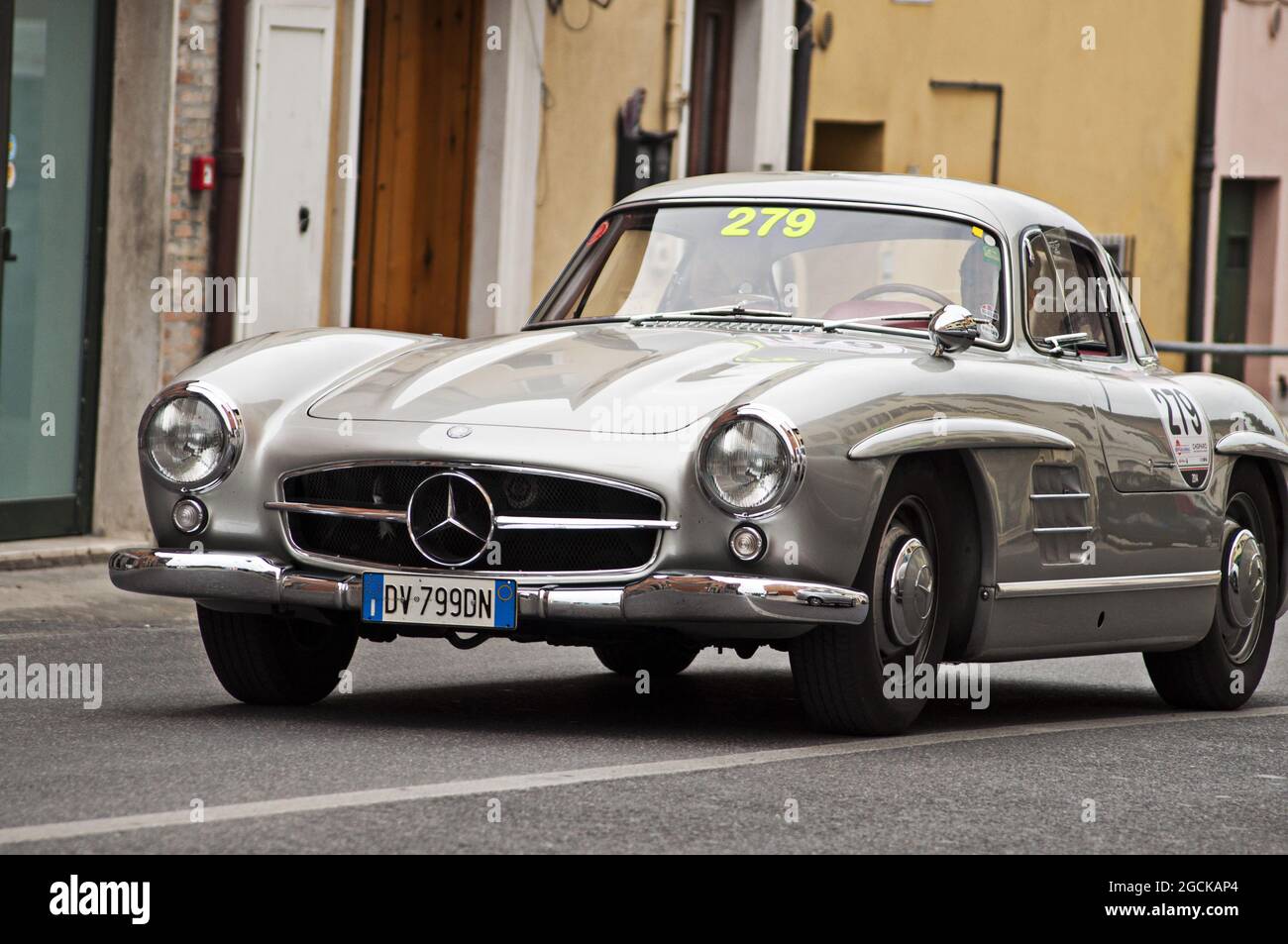 FANO, ITALY - Jun 19, 2014: A scenic view of a Mercedes-Benz 300 SL vintage  car in Fano, Italy Stock Photo - Alamy