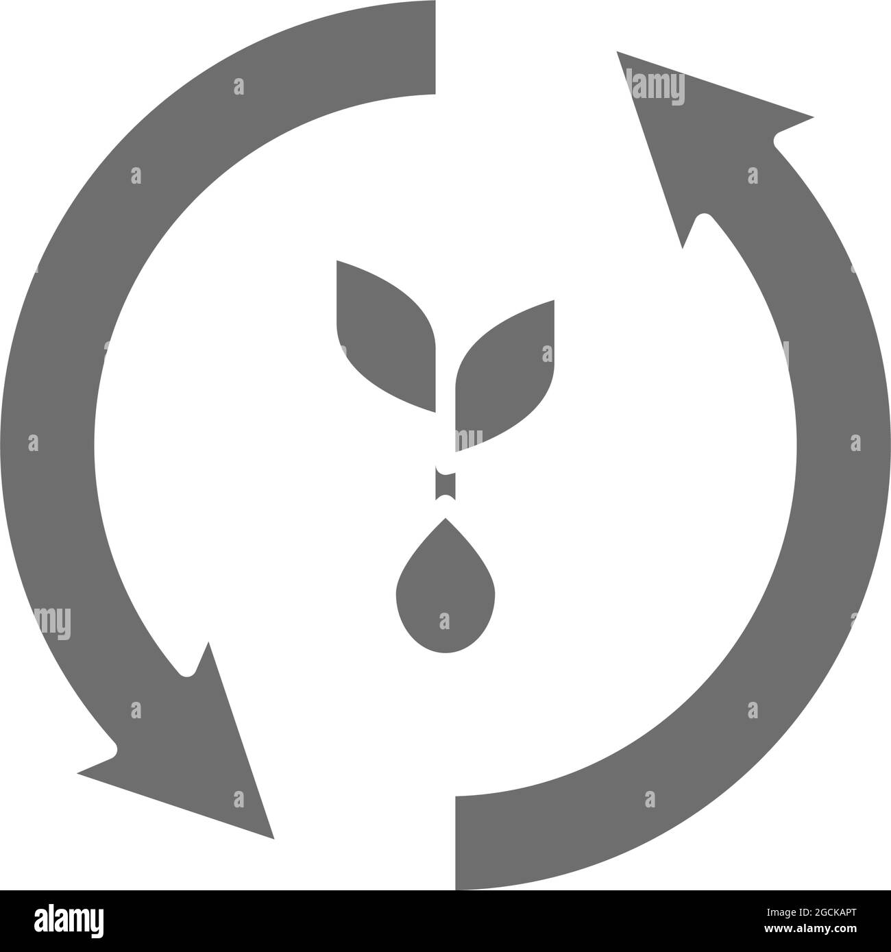 Vector seed growth, recycle plant grey icon Stock Vector Image & Art ...
