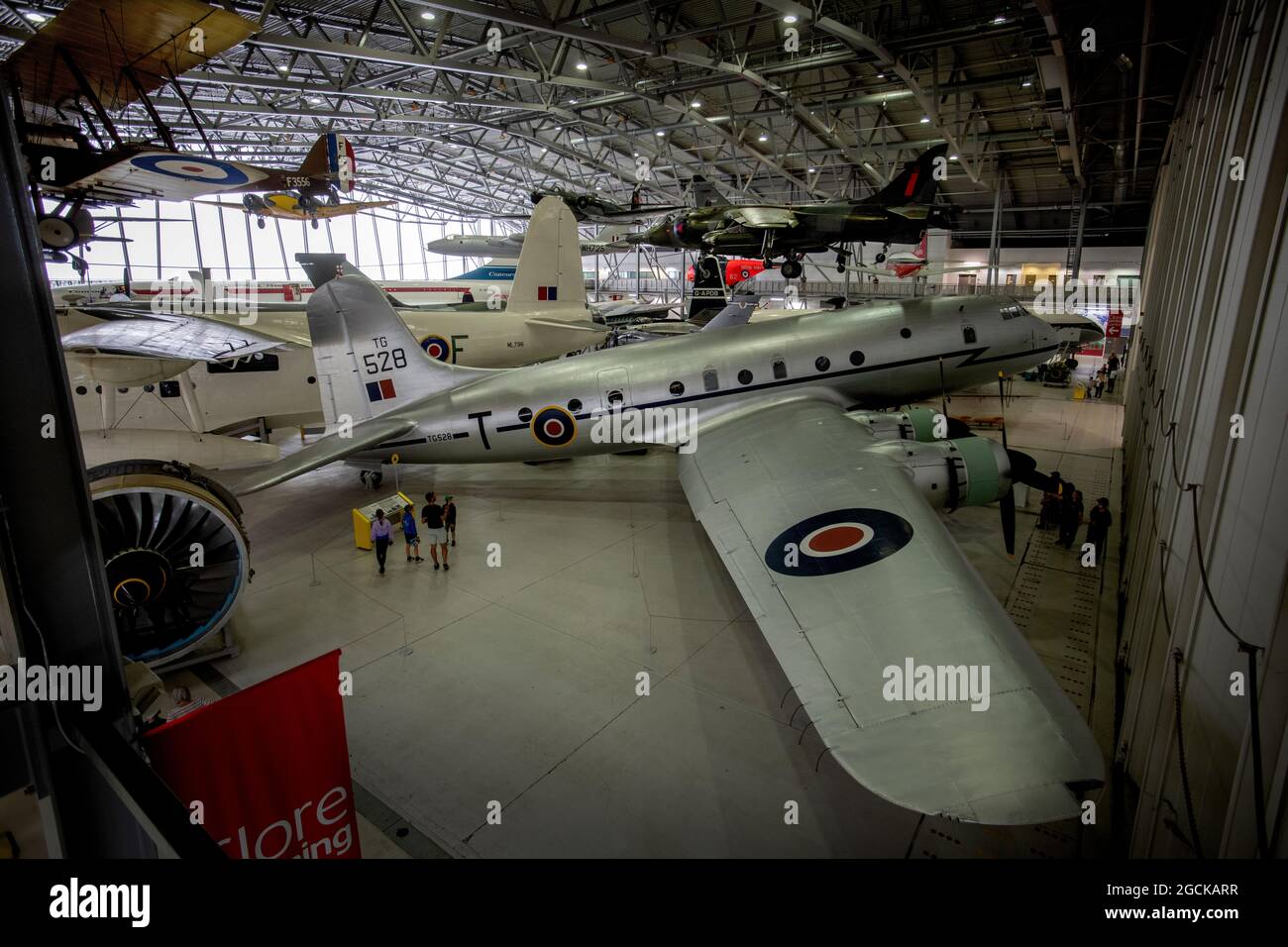 Duxford Imperial War Museum Photograph by Brian Harris 5 August 2021 IMW Duxford, Cambridgeshire England UK. Handley Page Hastings C1A Aircraft on dis Stock Photo