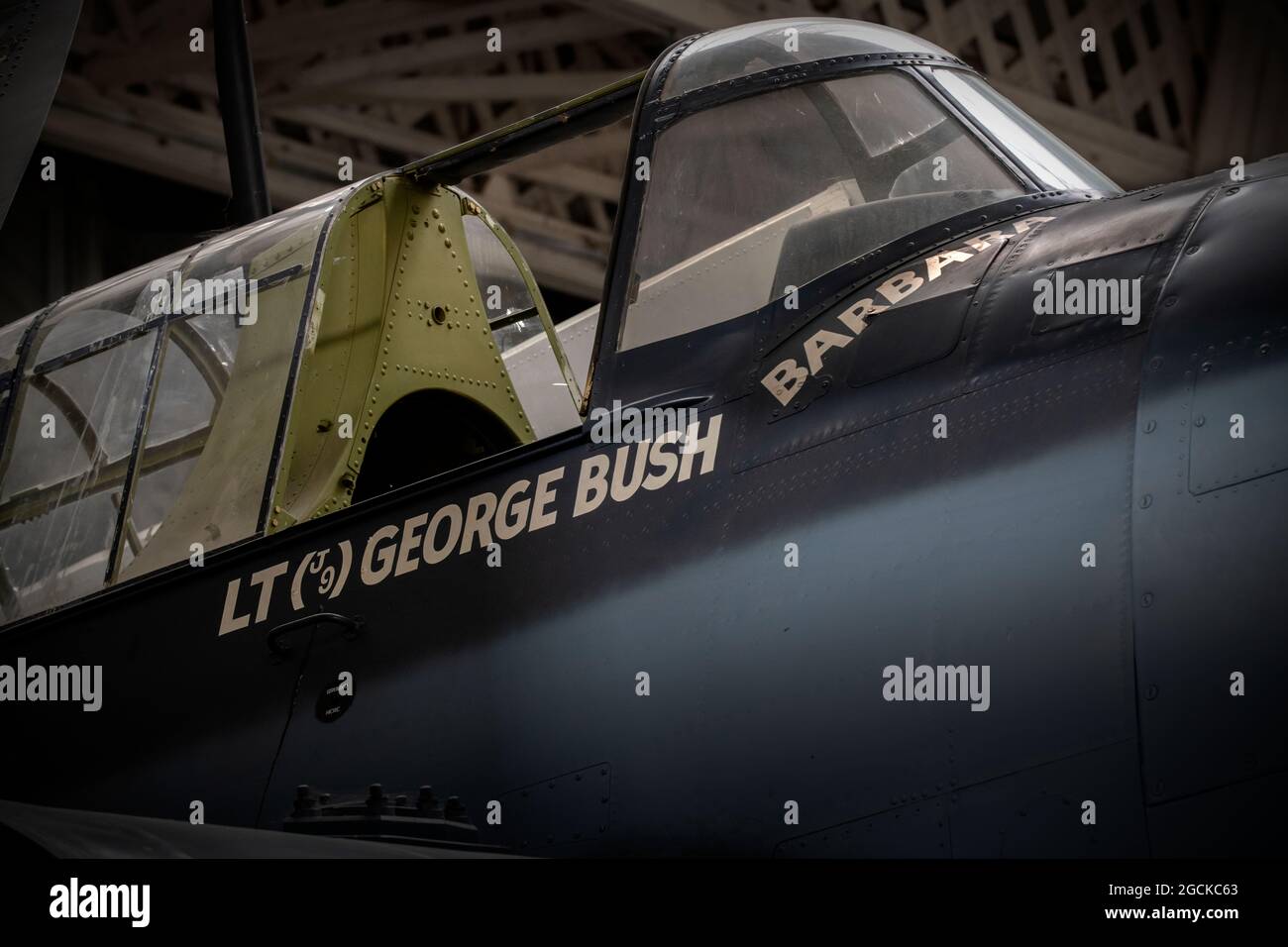 Duxford Imperial War Museum Photograph by Brian Harris 5 August 2021 IMW Duxford, Cambridgeshire England UK Grumman TBM-3 Avenger painted to represent Stock Photo