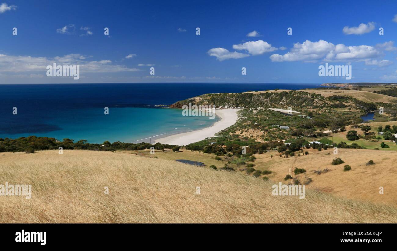 headland and beach on kangaroo island Stock Photo