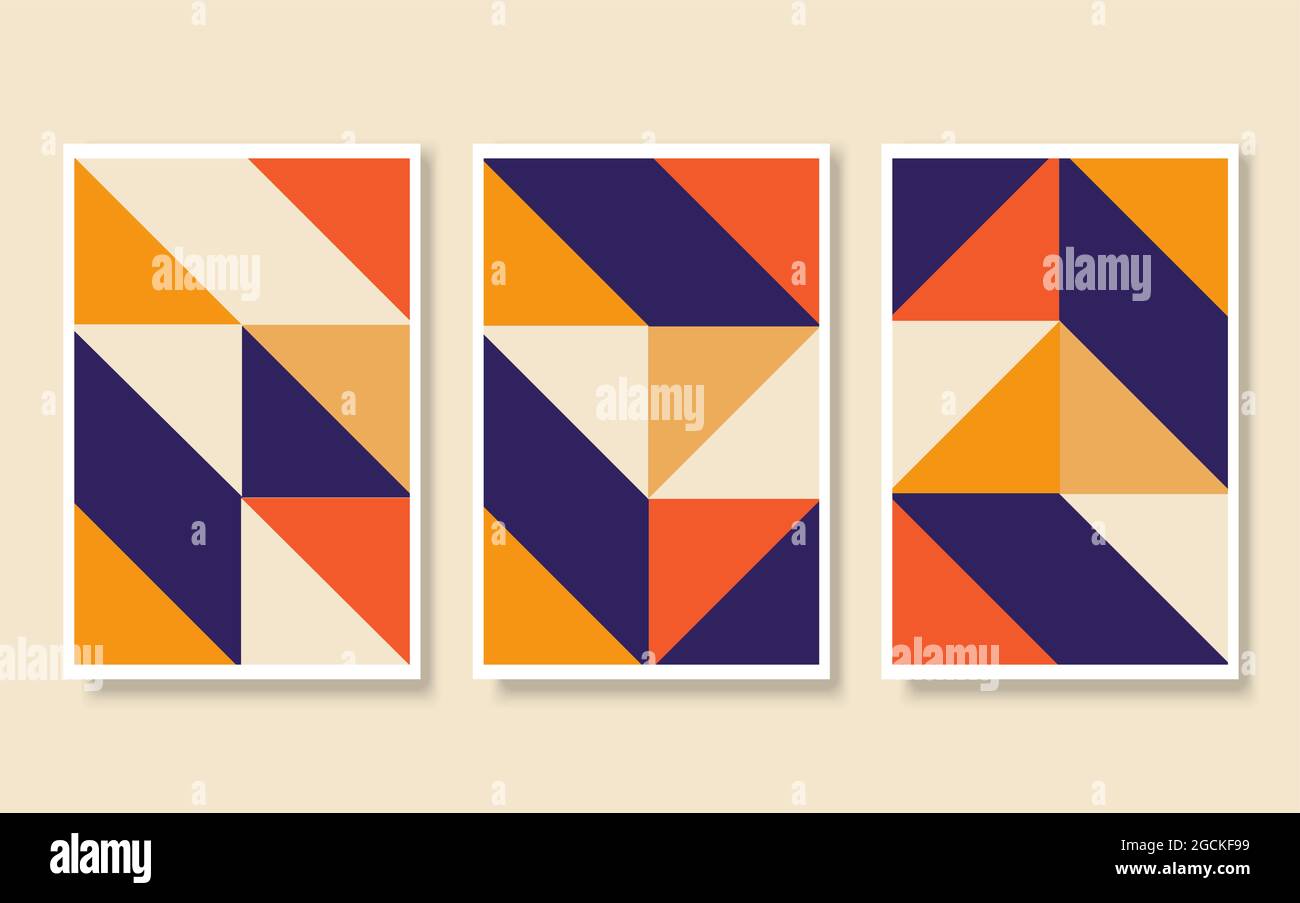 Set of art works in Bauhaus style Stock Vector