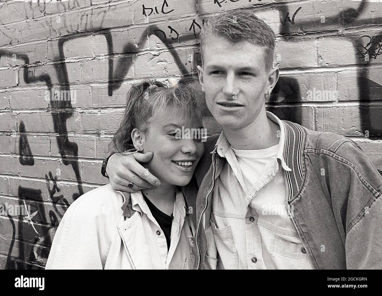 Young couple, Nottingham UK 1989 Stock Photo