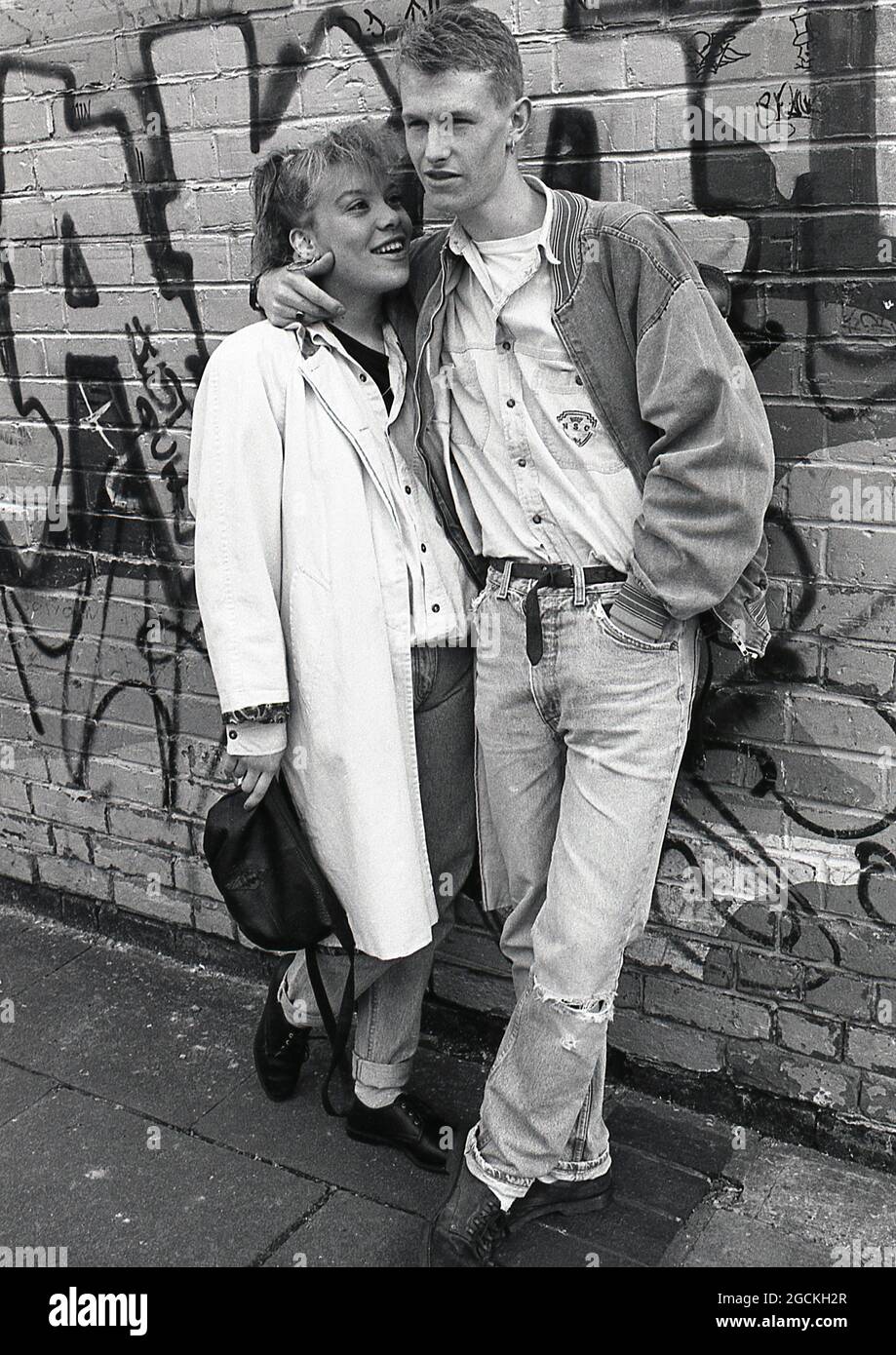 Young couple, Nottingham UK 1989 Stock Photo