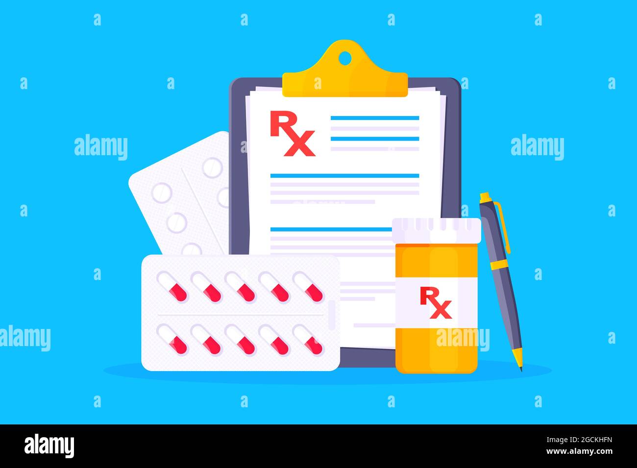 Medical rx form prescription flat style design vector illustration Stock Vector Image & Art Alamy