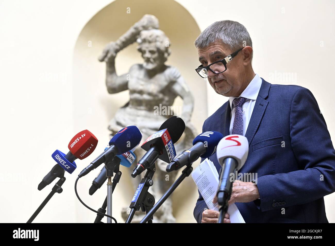 Prague Czech Republic 09th Aug 2021 Czech Prime Minister Andrej Babis Ano Decided To Let The Next Cabinet Choose A New Director Of The Bis Counter Intelligence Service Because He Is Afraid Of
