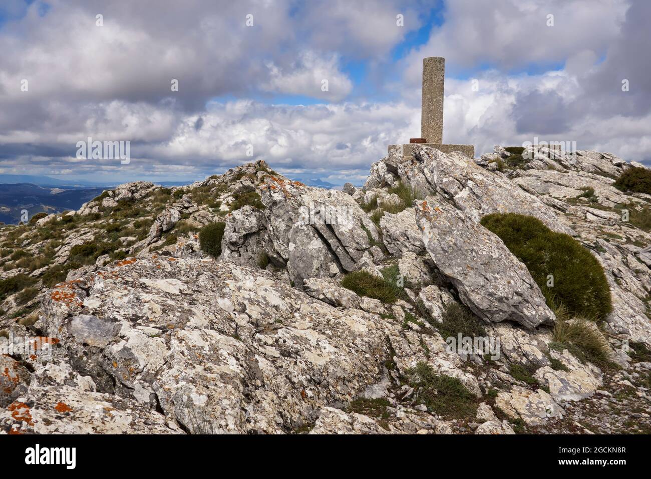 geographical landmark at the top of the Sierra Prieta mountain, in Casarabonela, in the province of Malaga. Andalusia, Spain Stock Photo