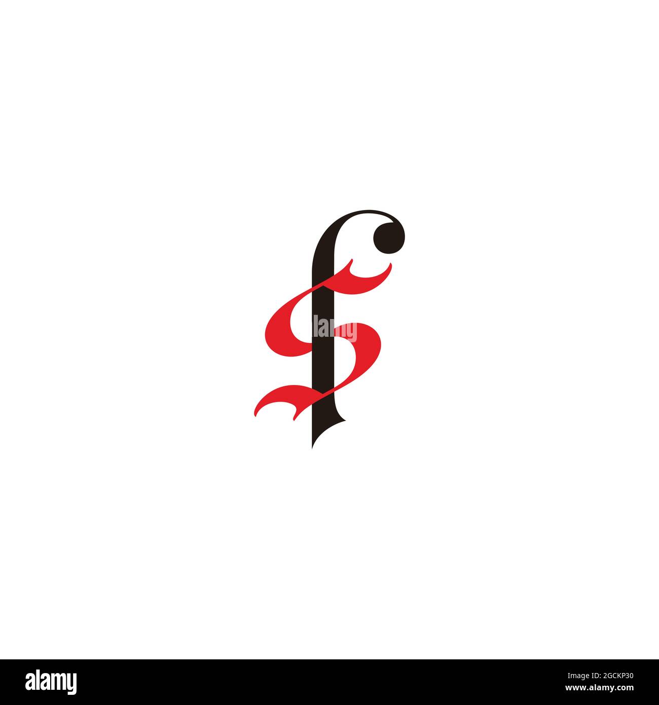 letter sr simple red flame symbol decoration vector Stock Vector
