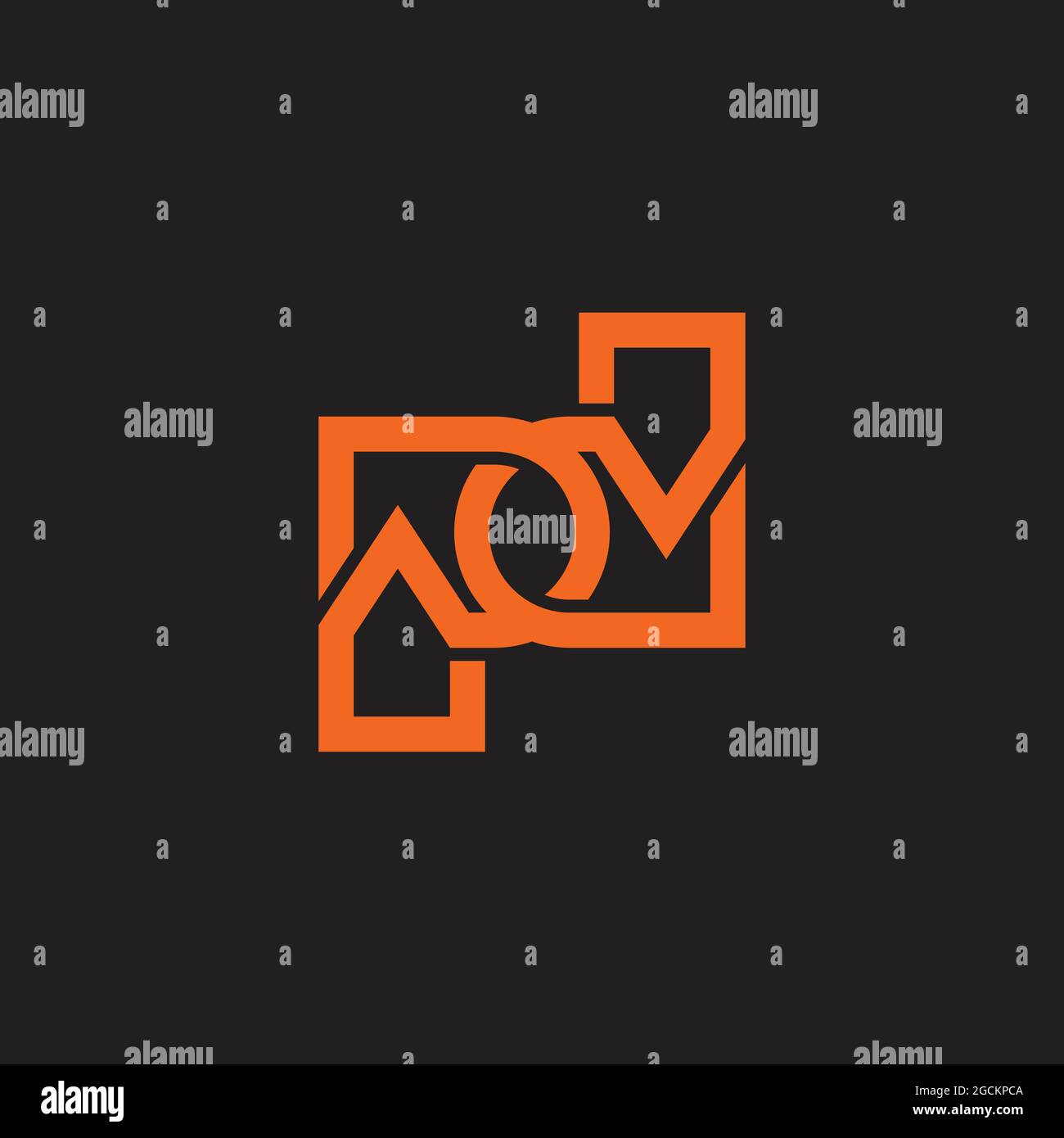 letter pd linear overlapping geometric logo vector Stock Vector