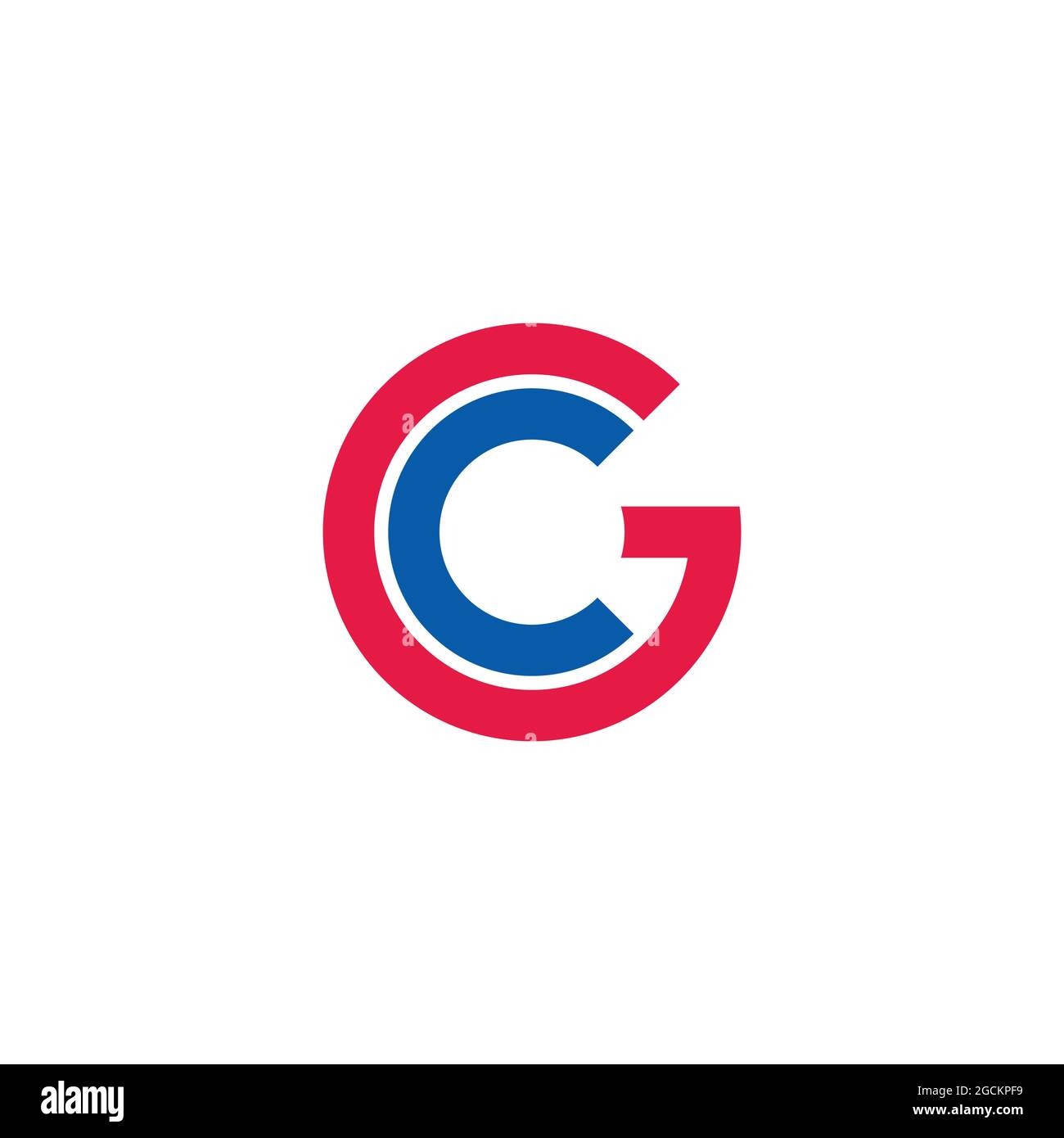 letter cg circle line geometric line logo vector Stock Vector