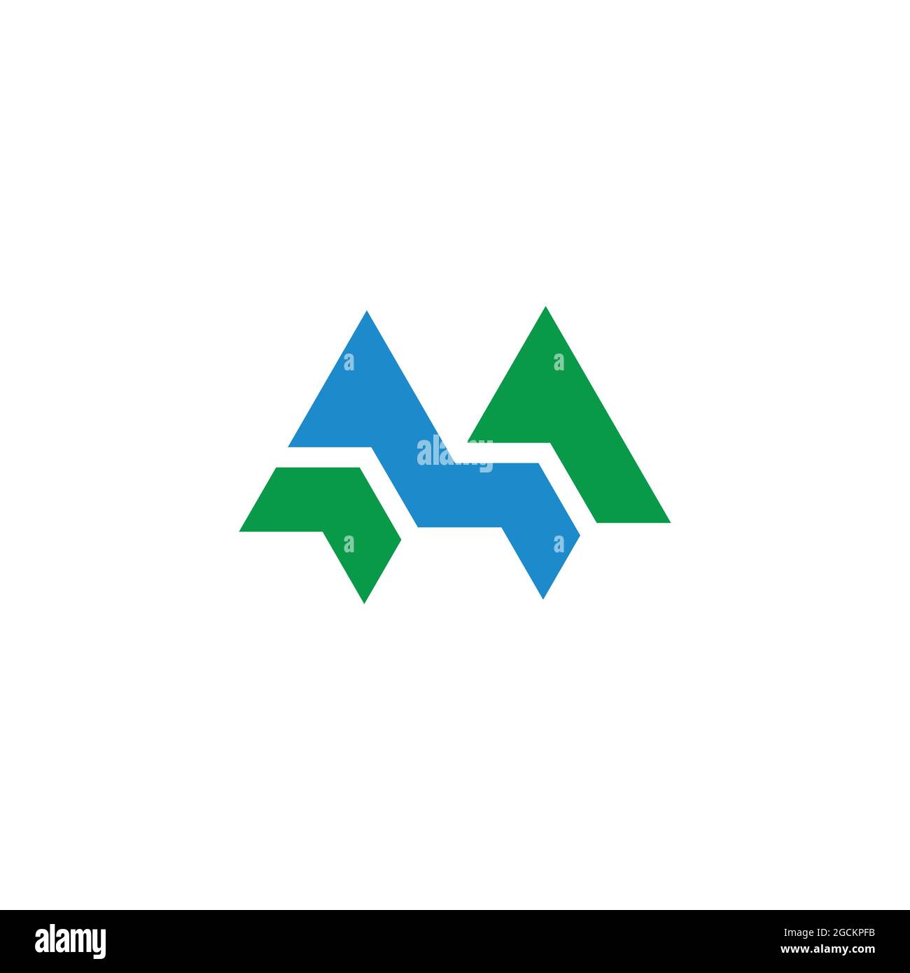 letter m mountain water source symbol vector Stock Vector