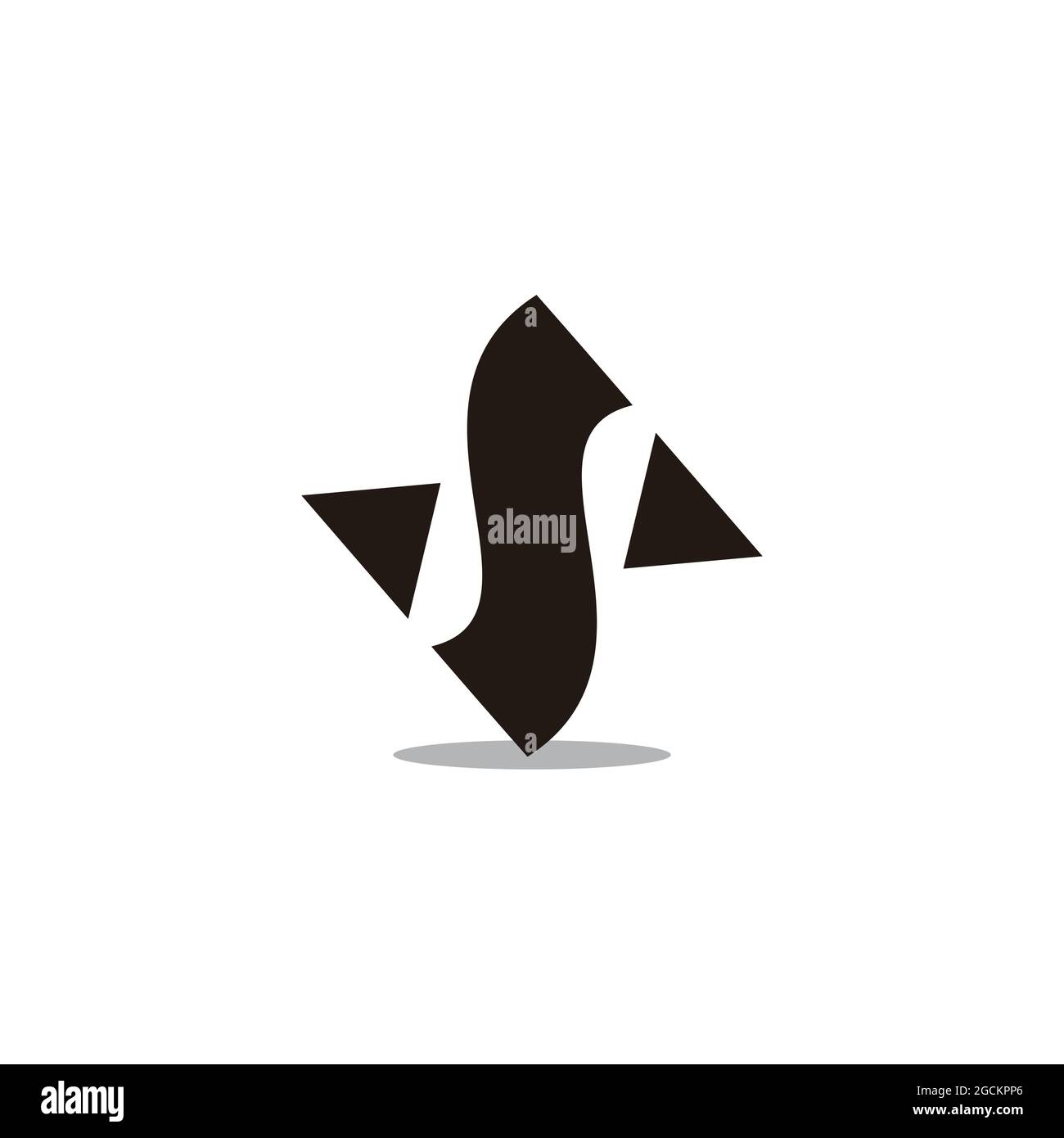 letter s simple geometric triangle shadow logo vector Stock Vector