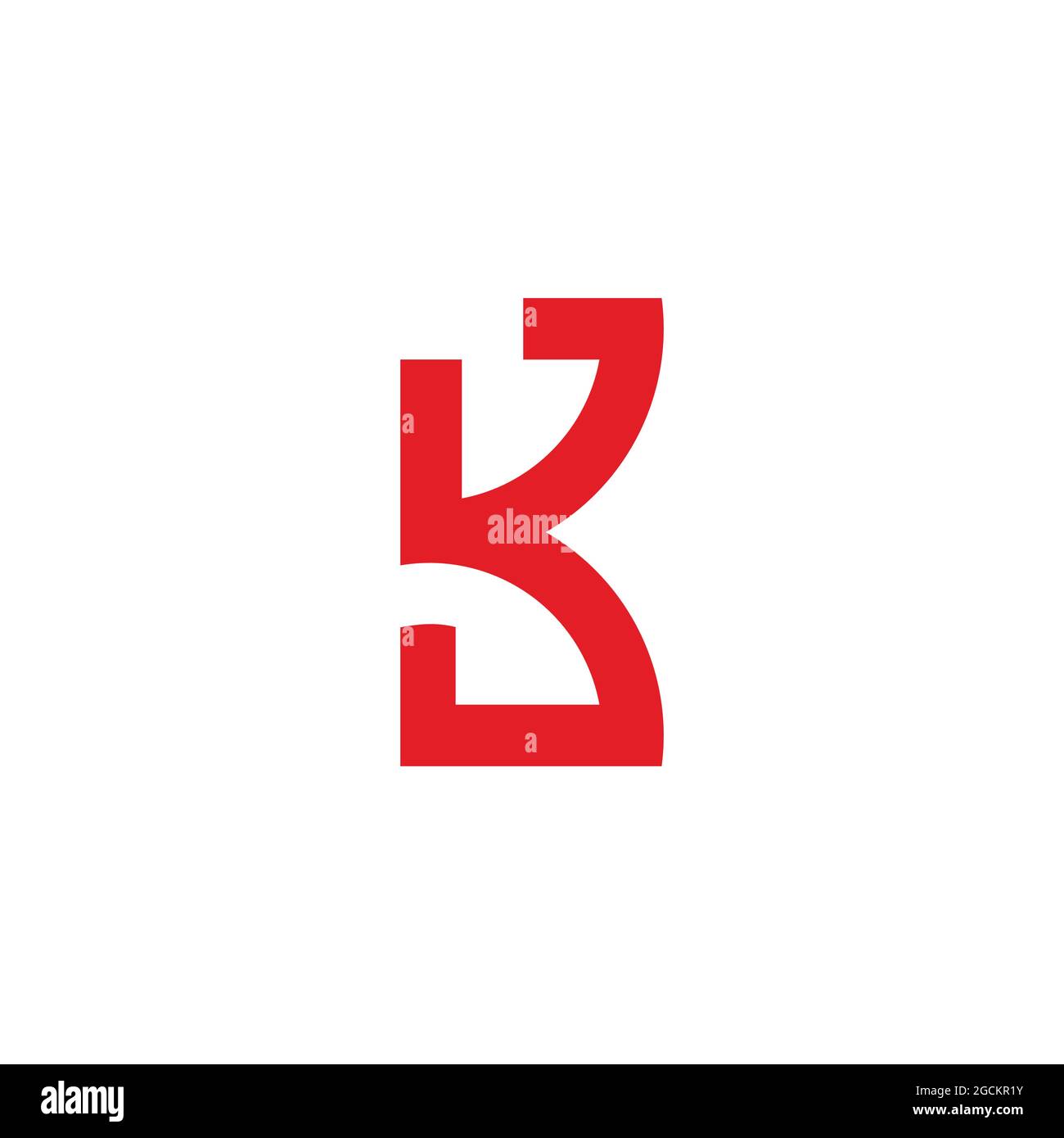 abstract letter bk simple linked geometric logo vector Stock Vector