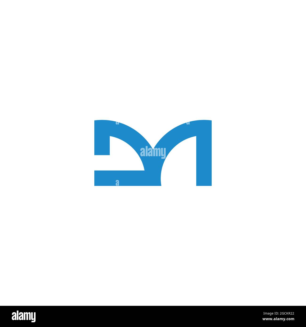 letter dm simple geometric link line logo vector Stock Vector