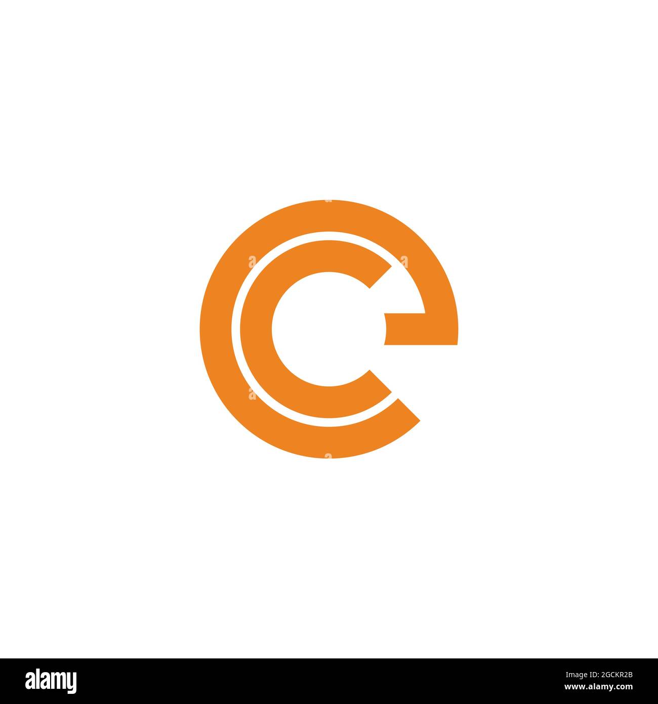 letter ce circle line geometric line logo vector Stock Vector