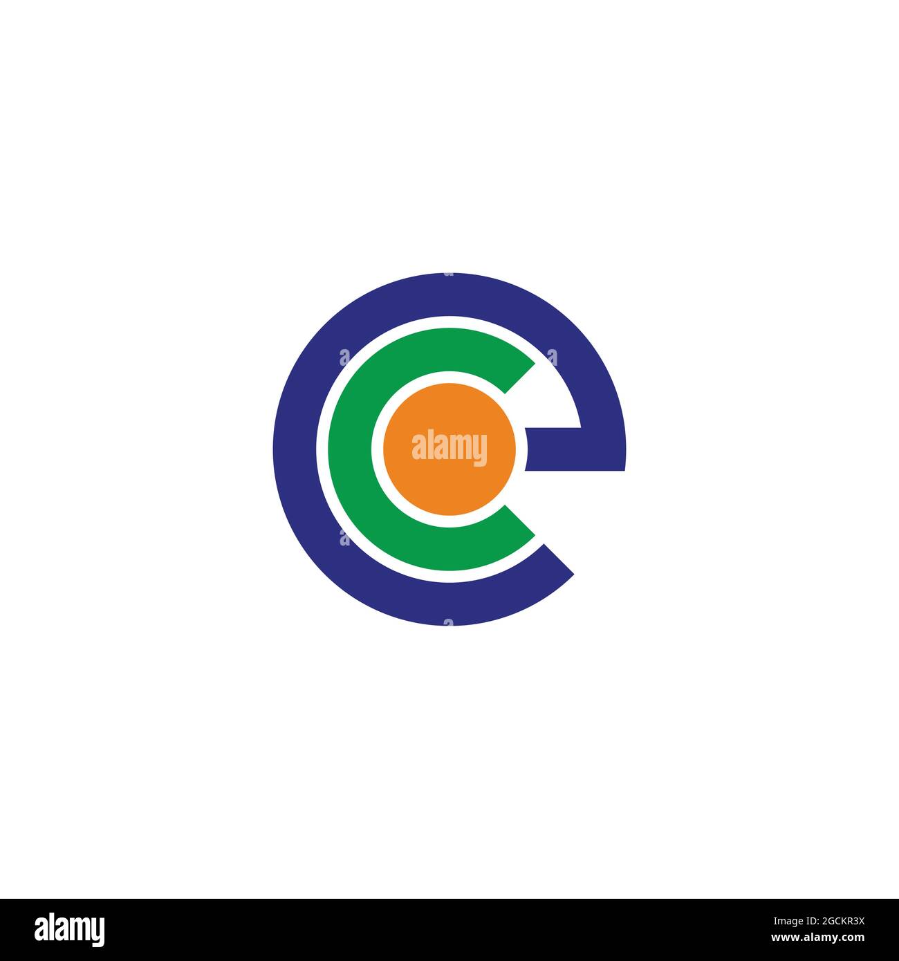 letter ec circle line geometric logo vector Stock Vector