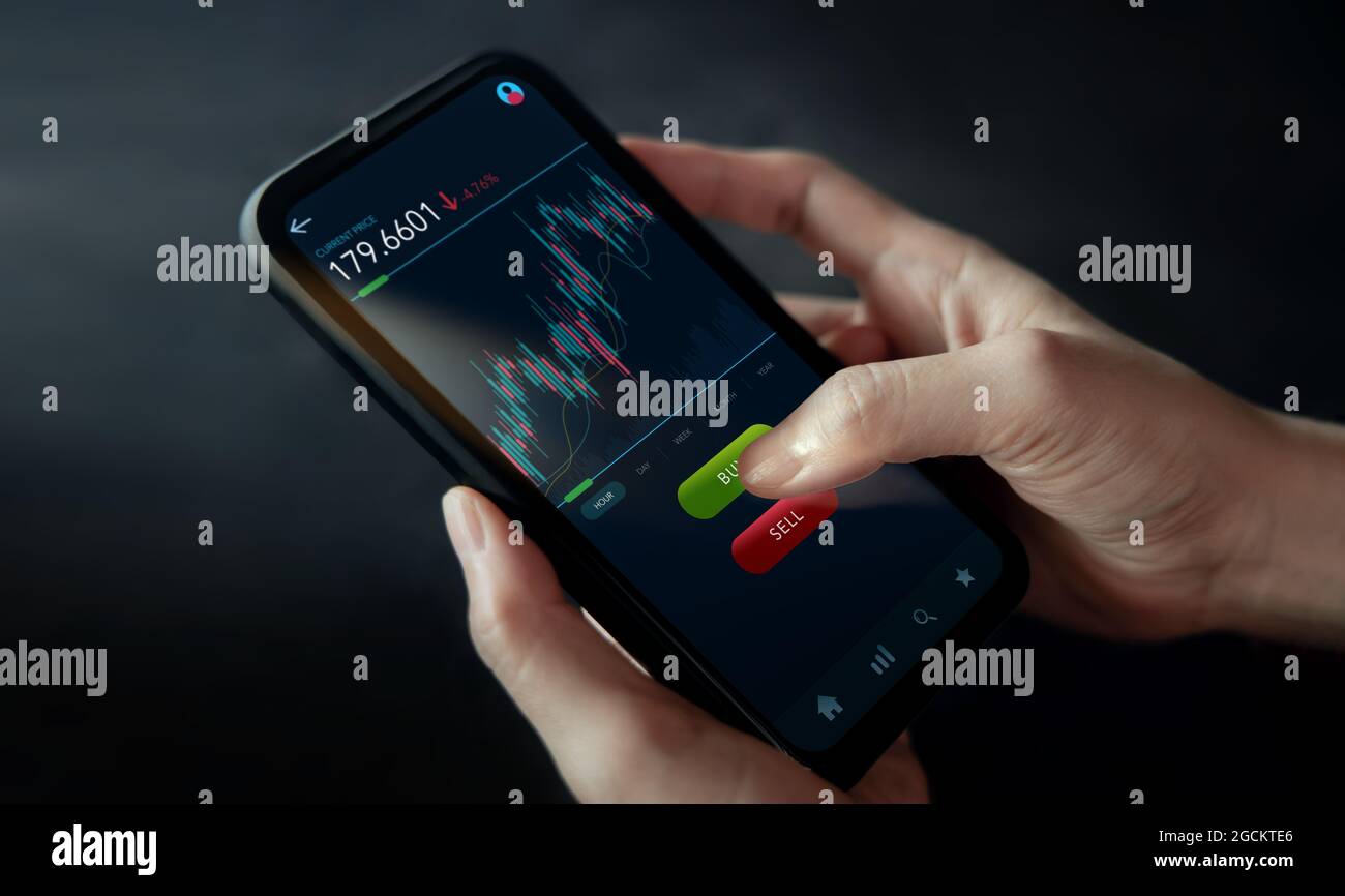 Cryptocurrency Investment Concept Person Using Mobile Phone To Buy And Sell Bitcoin Via Online Exchange Platform Blockchain Fintech Technology Inno Stock Photo Alamy