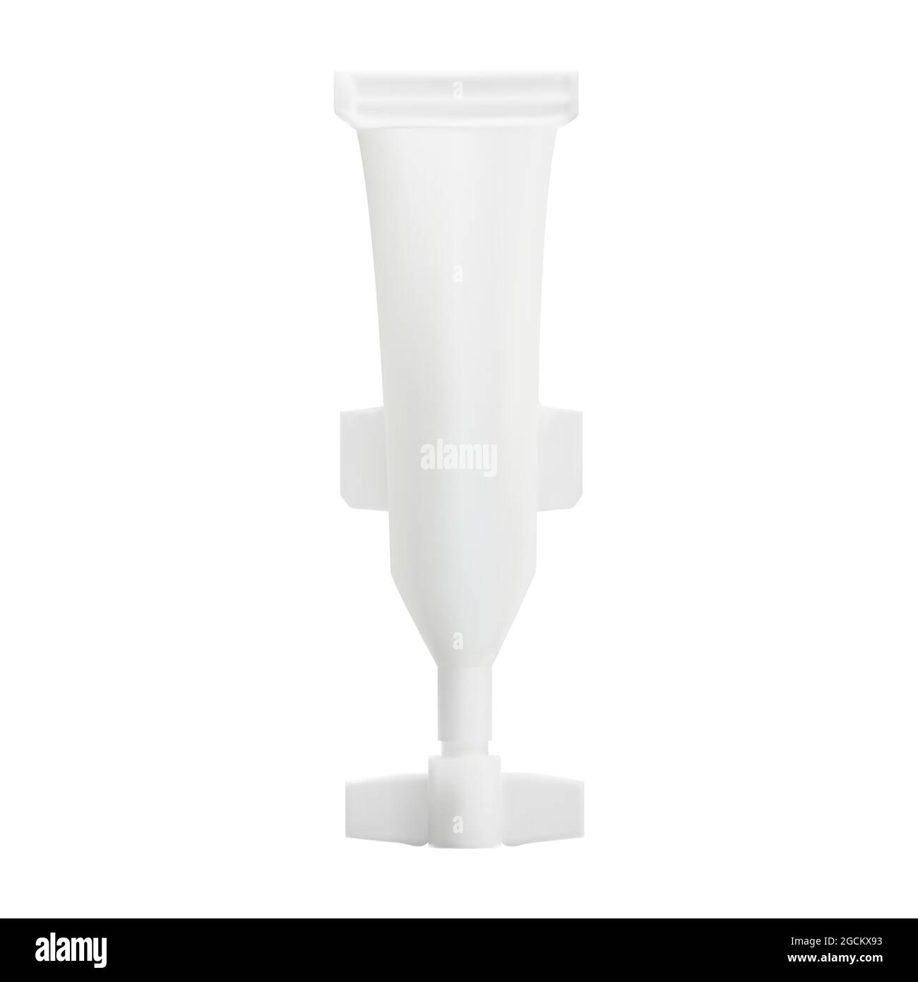 Plastic ampule, medical serum bottle. Vaccine injection vial, drug dose