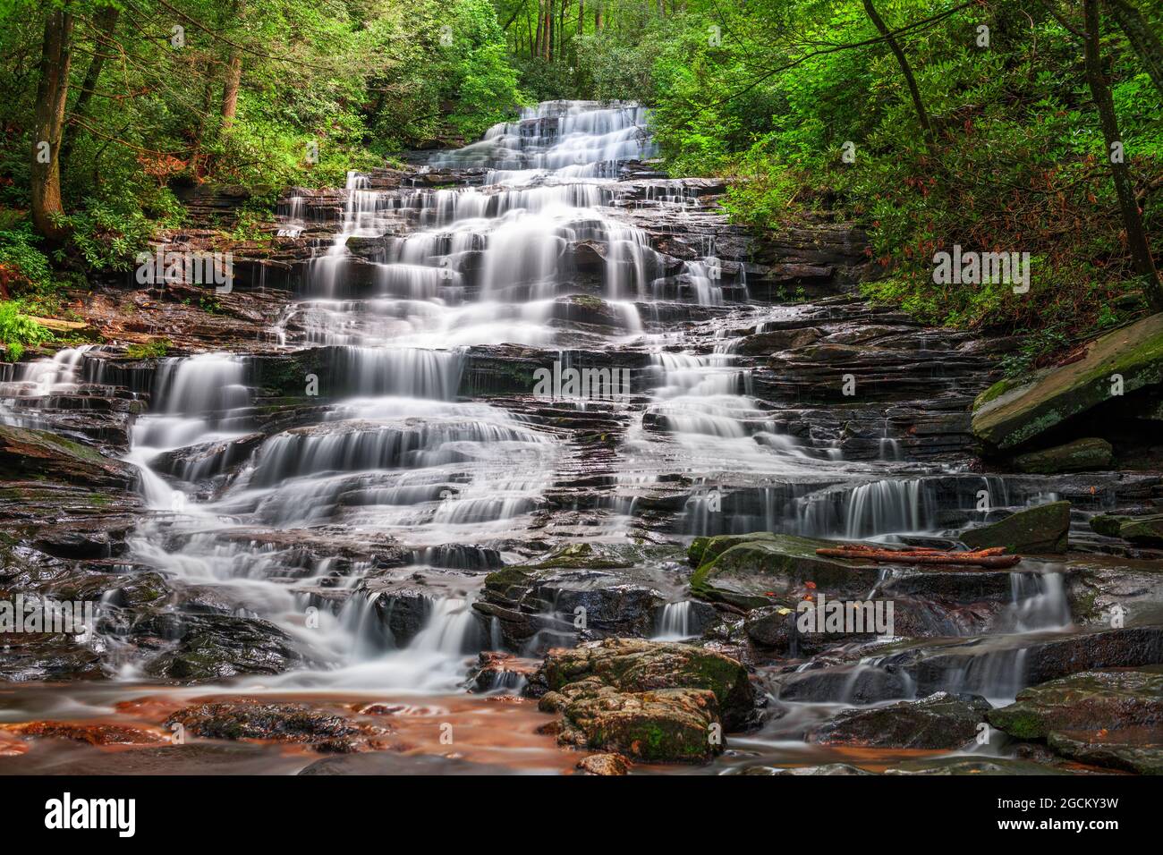 Minnehaha Falls, Rabun County, Georgia on Falls Creek. Stock Photo