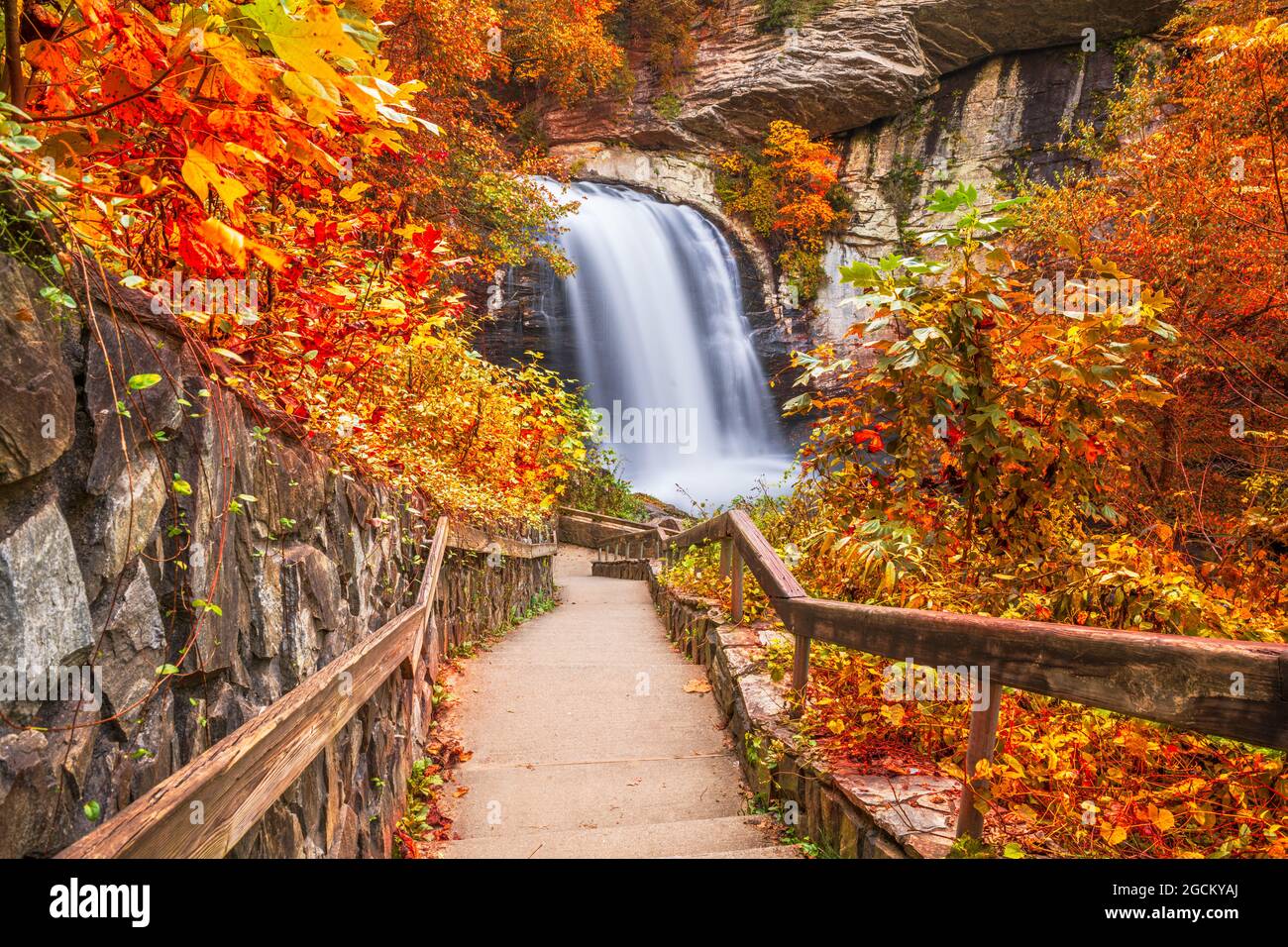 Looking Glass Falls in Pisgah National Forest, North Carolina, USA with