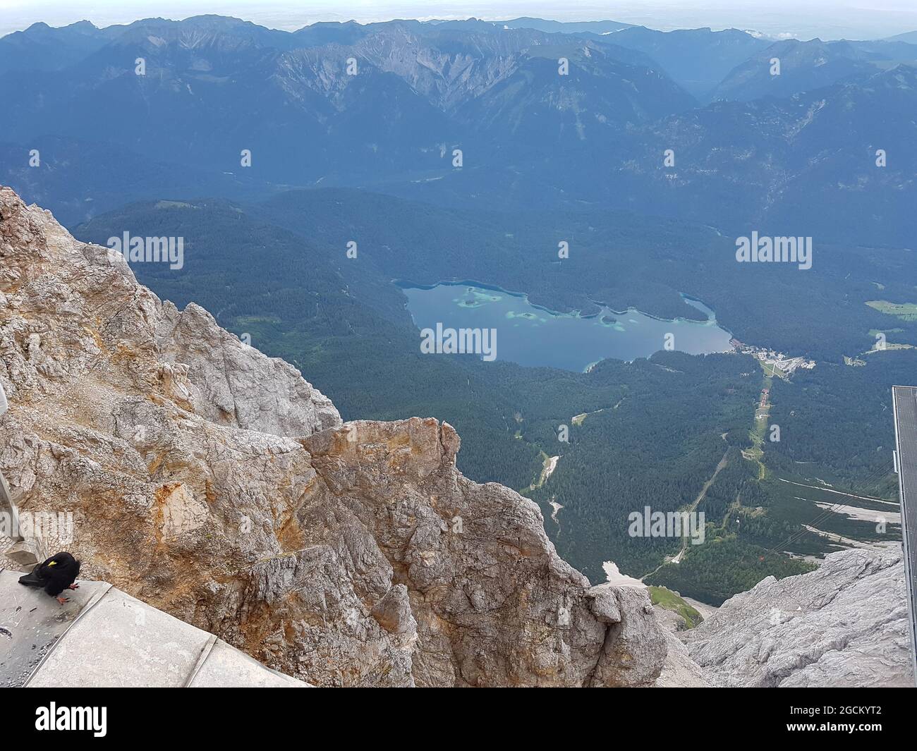 Blick von der Zugspitze auf den Eibsee Stock Photo