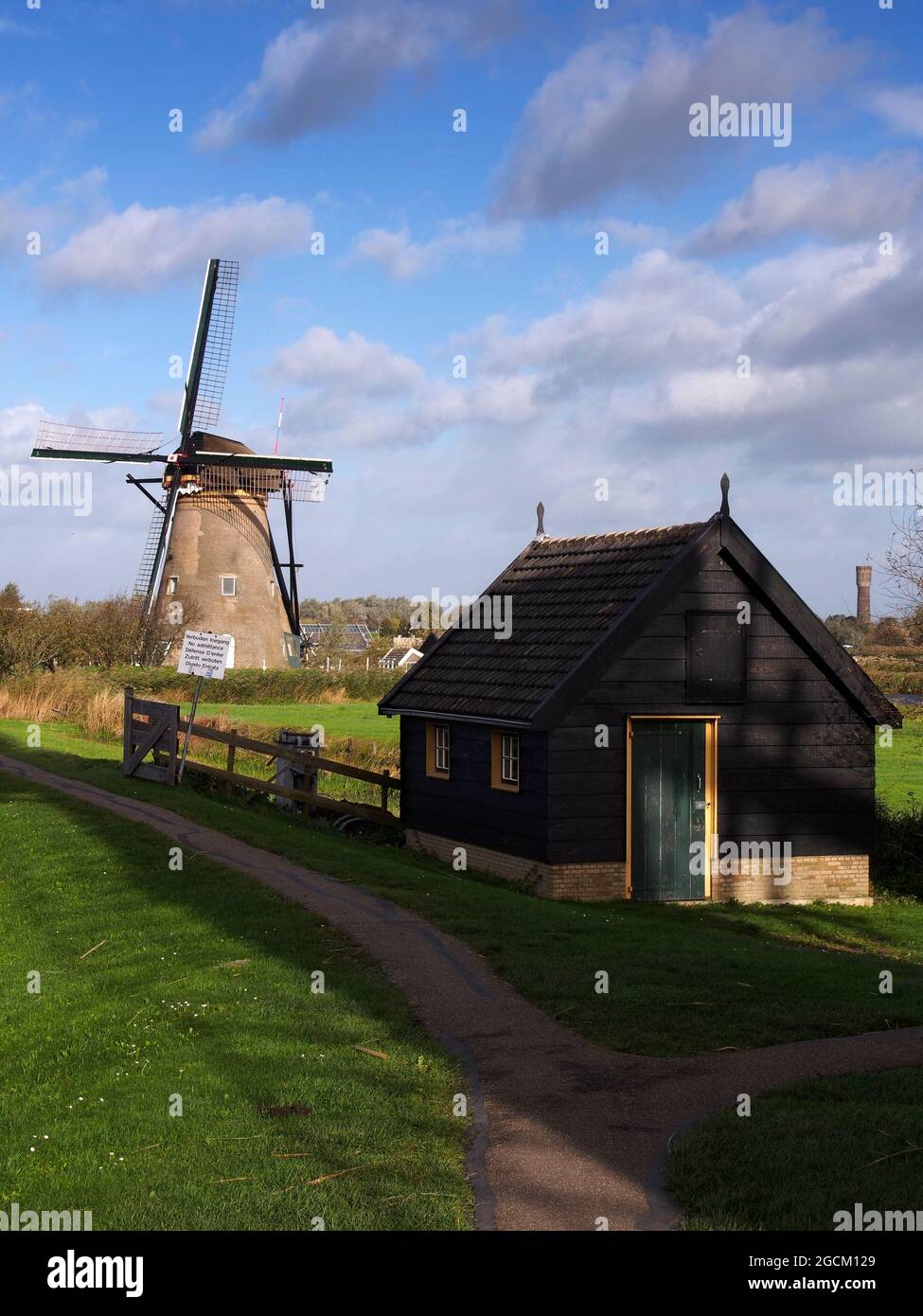 World Heritage site The windmills at Kinderdijk in Amsterdam Europe Stock Photo