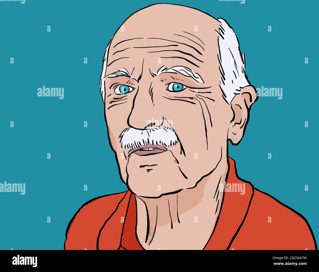 Old man with white hair hi-res stock photography and images - Alamy