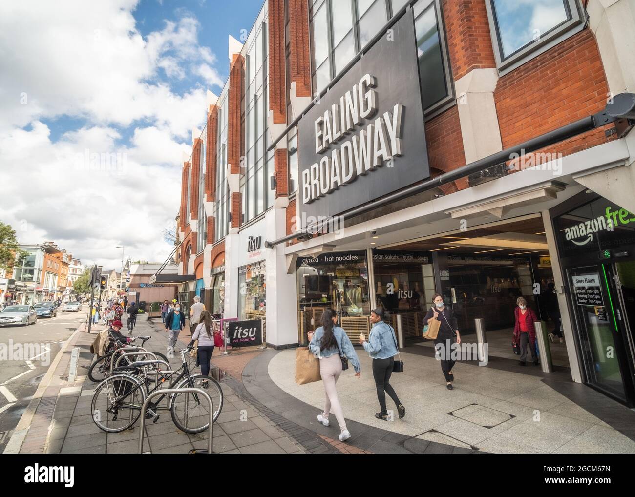 London- August , 2021: Ealing Broadway shopping centre in west London Stock Photo