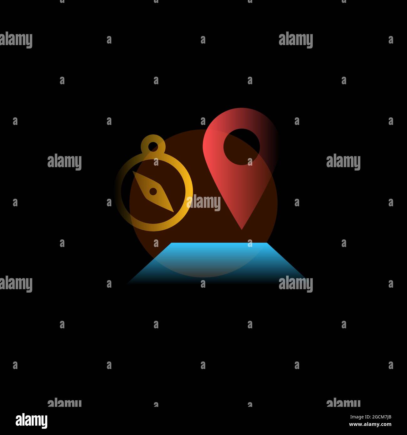 Location. Vector icon in gradient style. Editable illustration Stock Vector