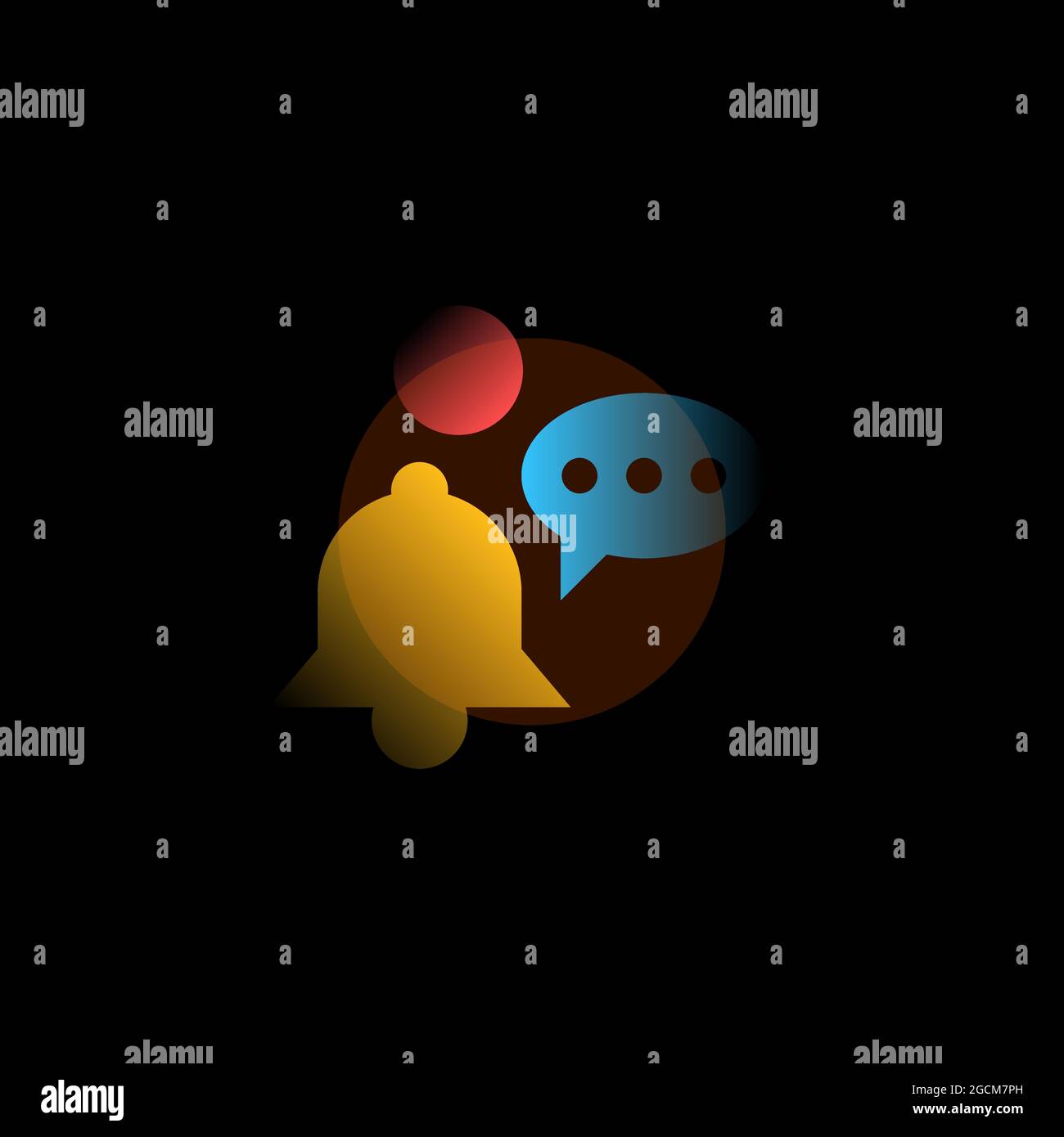 Notifications. Vector icon in gradient style. Editable illustration Stock Vector