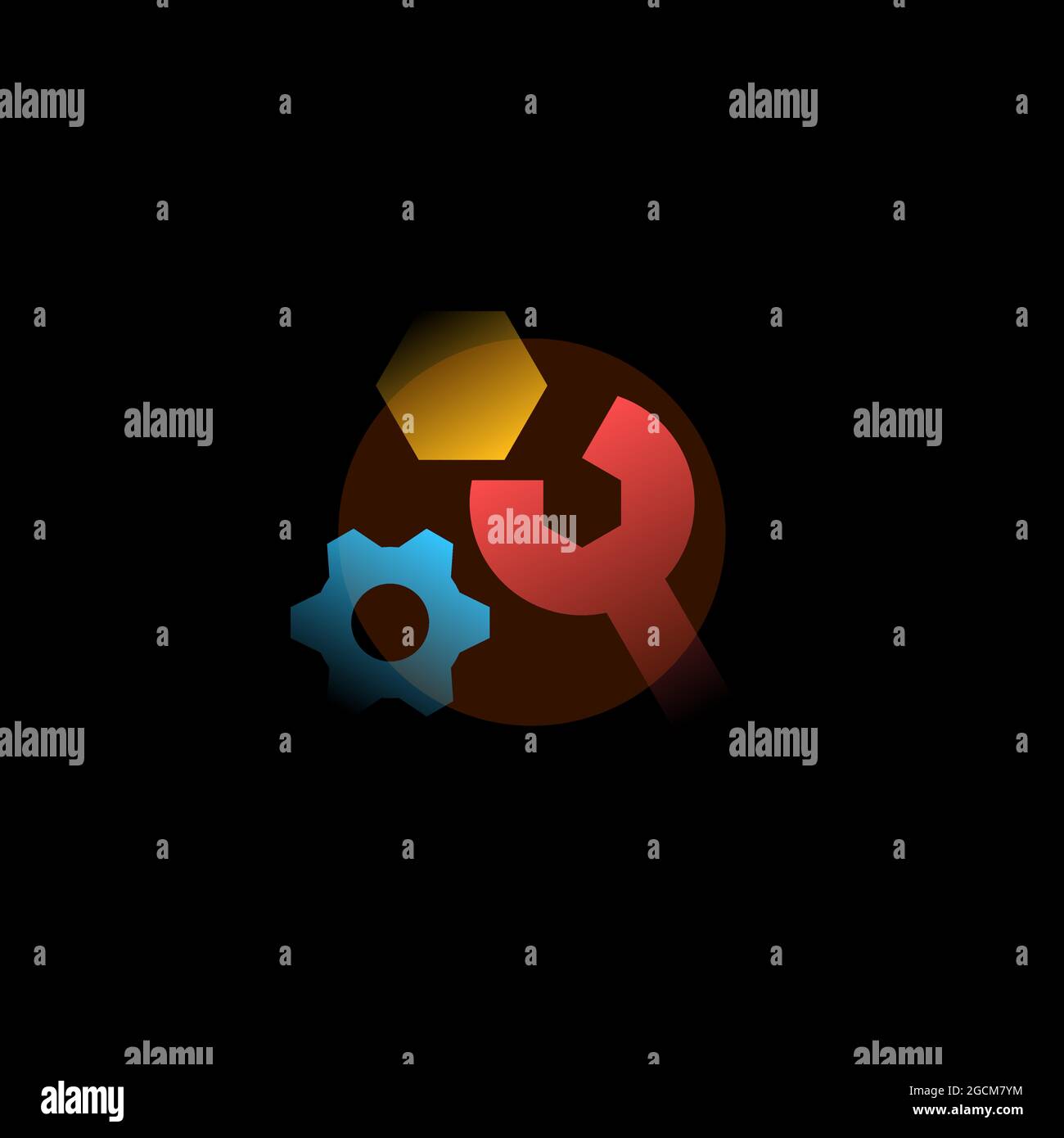 Settings. Vector icon in gradient style. Editable illustration Stock Vector