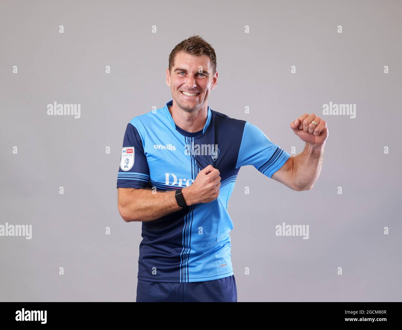 High Wycombe, UK. 03rd Aug, 2021. Sam Vokes of Wycombe Wanderers during the Wycombe Wanderers media day including staff headshots and training at Adams Park, High Wycombe, England on the 3 August 2021. Photo by Andy Rowland. Credit: PRiME Media Images/Alamy Live News Stock Photo