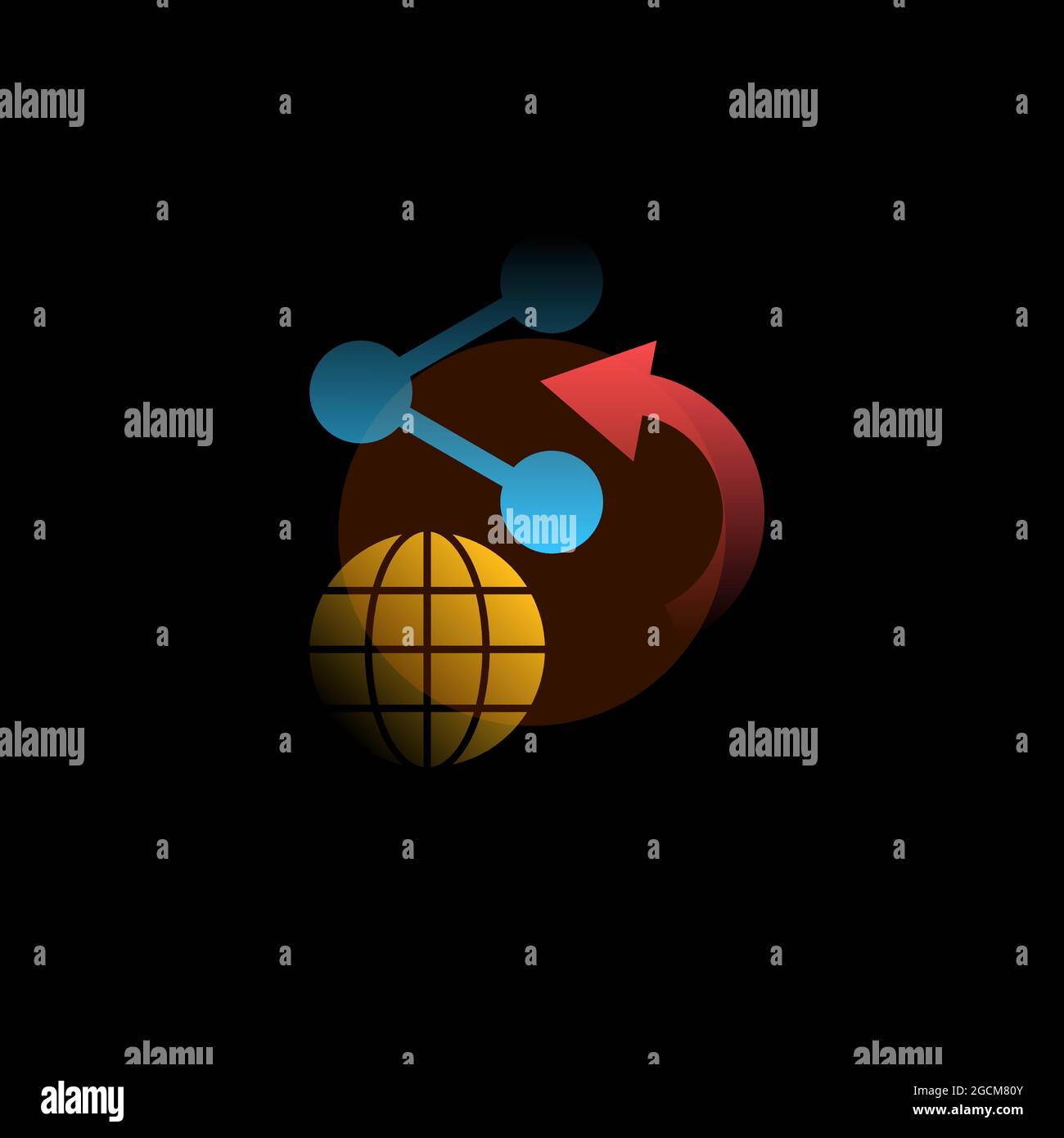Share. Vector icon in gradient style. Editable illustration Stock Vector