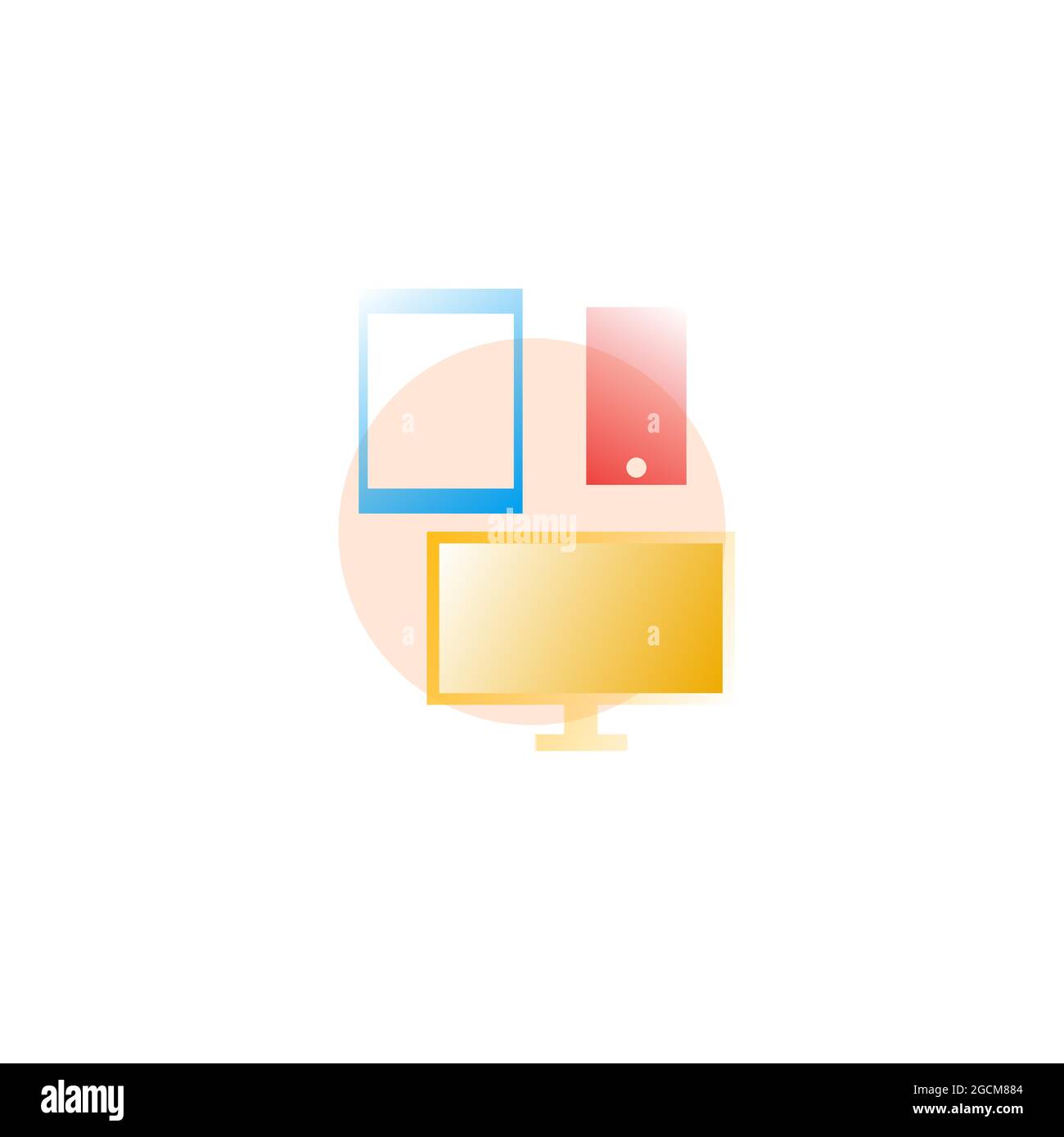 Devices. Vector icon in gradient style. Editable illustration Stock Vector
