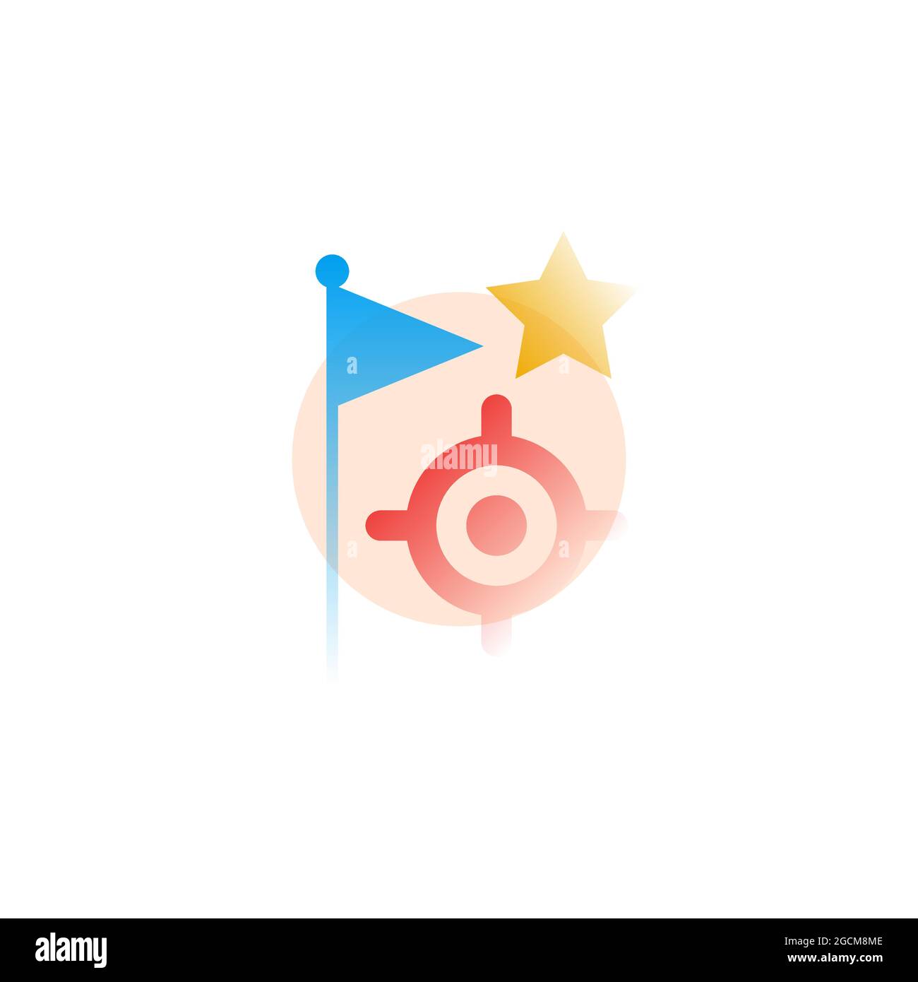 Goal. Vector icon in gradient style. Editable illustration Stock Vector
