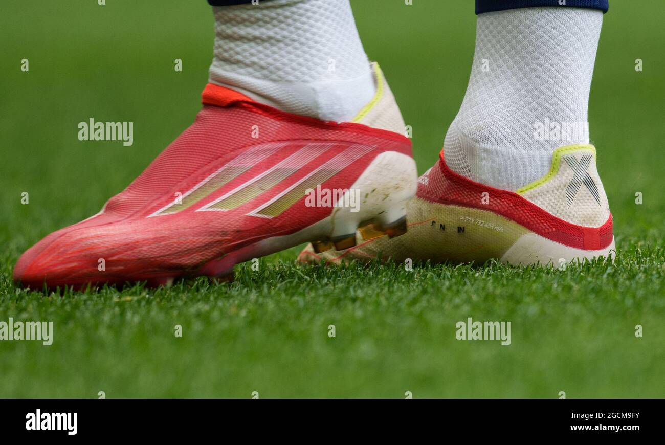 White Hart Lane, UK. 08th Aug, 2021. The Adidas football boots of Son  Heung-min of Spurs pre match during the 2021/22 Pre Season Friendly 'Mind  series tournament' match between Tottenham Hotspur and